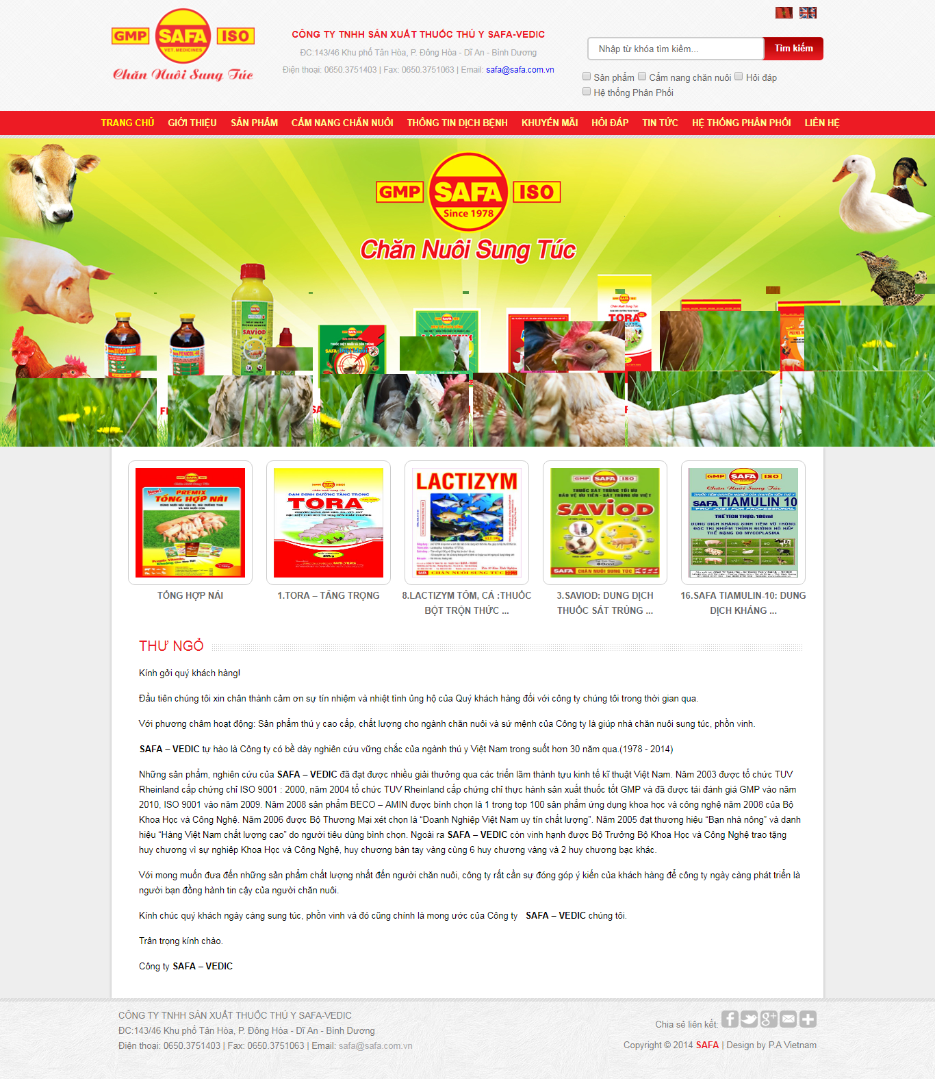 Thiết Kế Web Dịch Vụ Thú Y Safa đẹp, chuyên nghiệp chuẩn SEO
