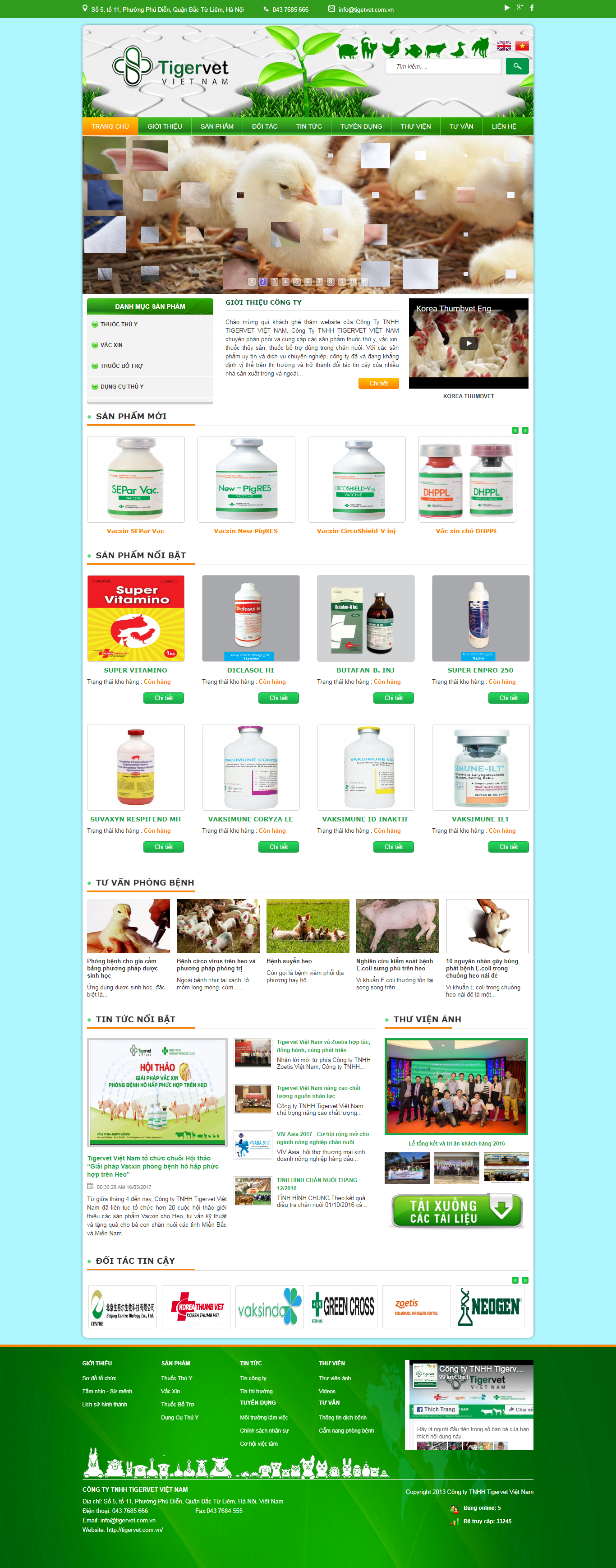 Thiết Kế Web Dịch Vụ Thú Y Tigervet đẹp, chuyên nghiệp chuẩn SEO