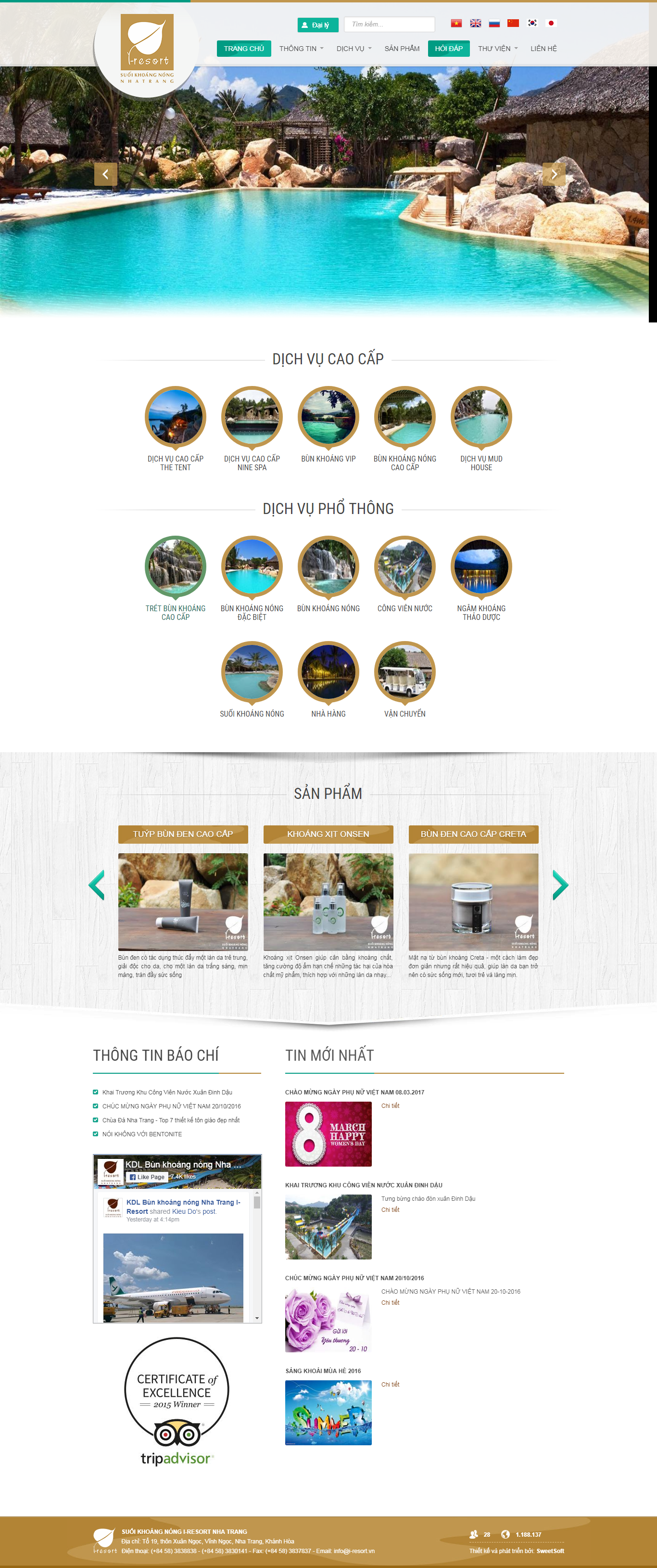 Thiết Kế Web Du Lịch khoáng Nóng I-Resort Nha Trang đẹp SEO tốt