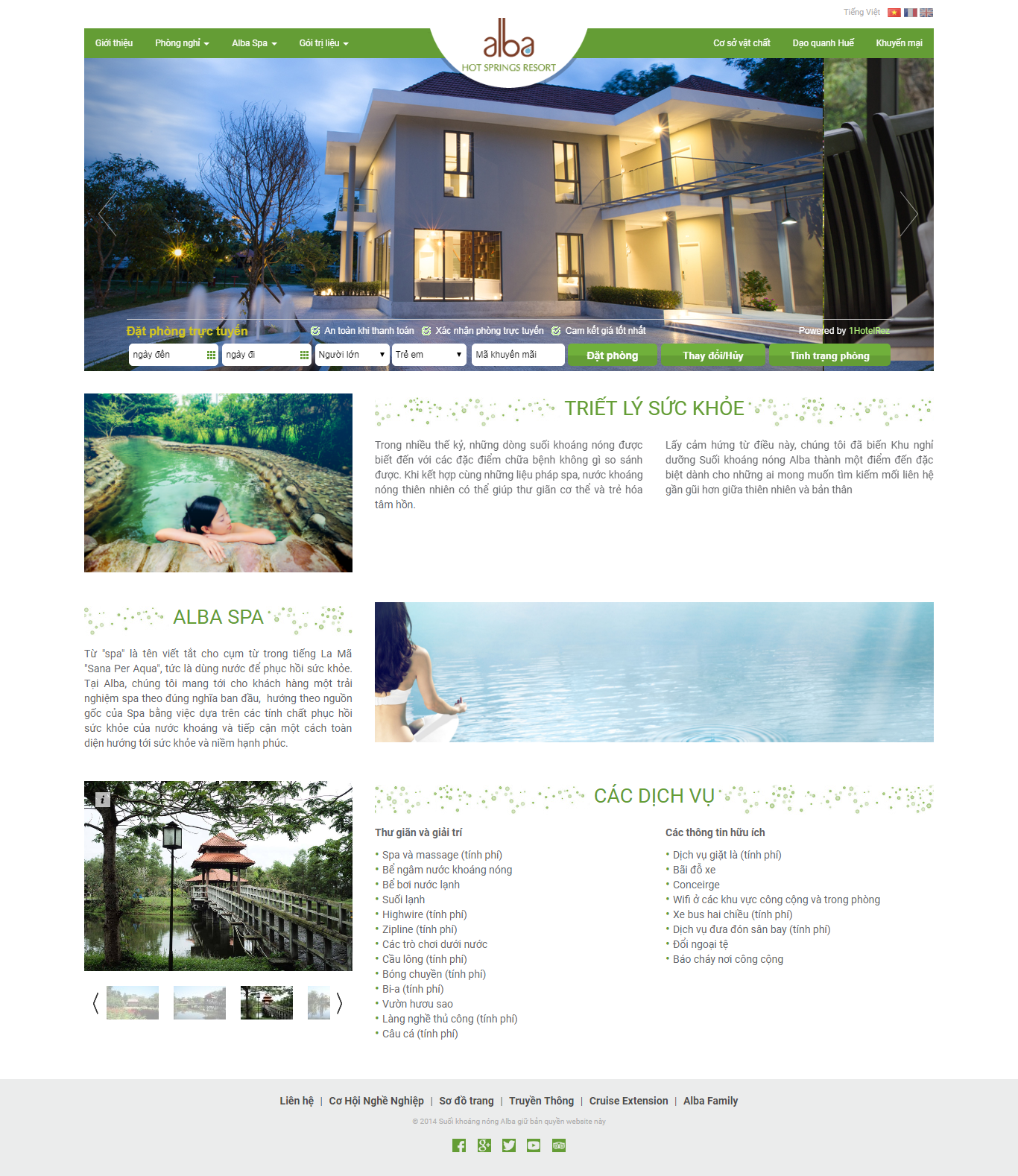 Thiết Kế Web Du Lịch khoáng Nóng Alba Hot Springs Resort