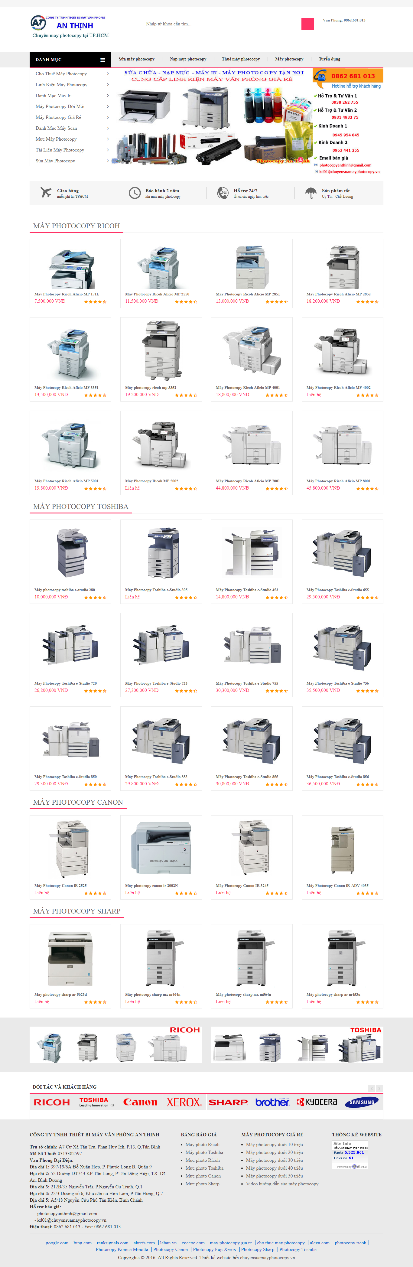 Thiết Kế Web Bán Máy In Máy PhoToCopy An Thịnh đẹp SEO tốt