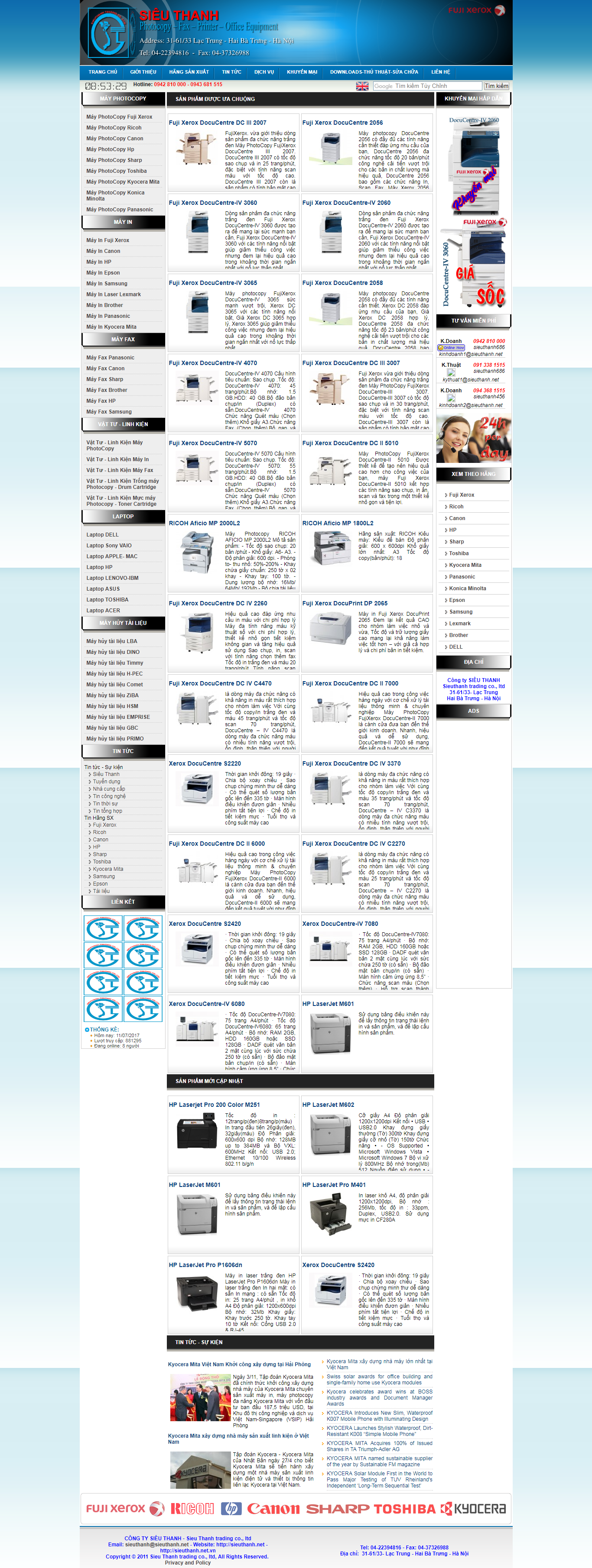 Thiết Kế Web Bán Máy In Máy PhoToCopy Siêu Thanh đẹp SEO tốt