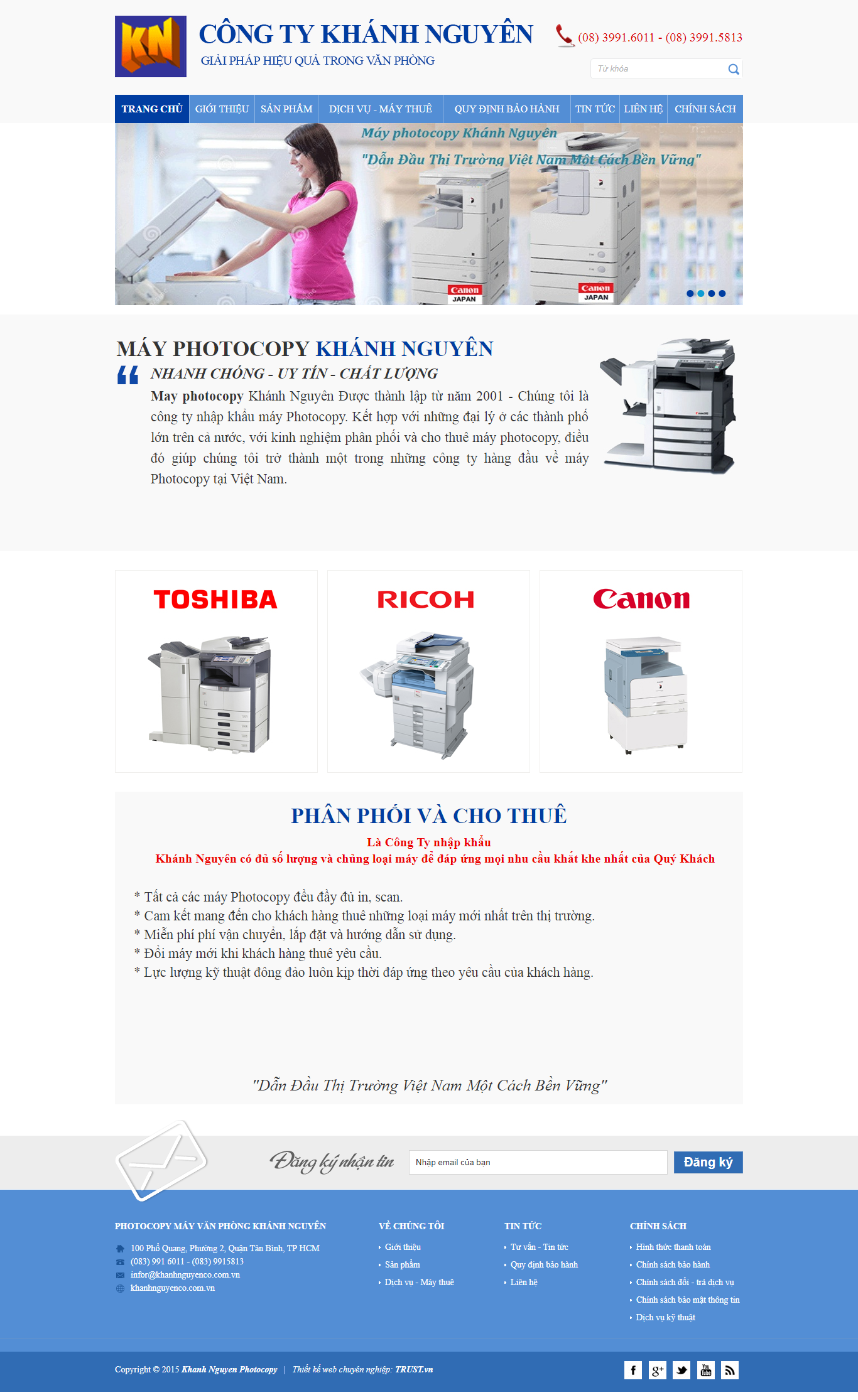 Thiết Kế Web Bán Máy In Máy PhoToCopy Khánh Nguyên đẹp SEO tốt