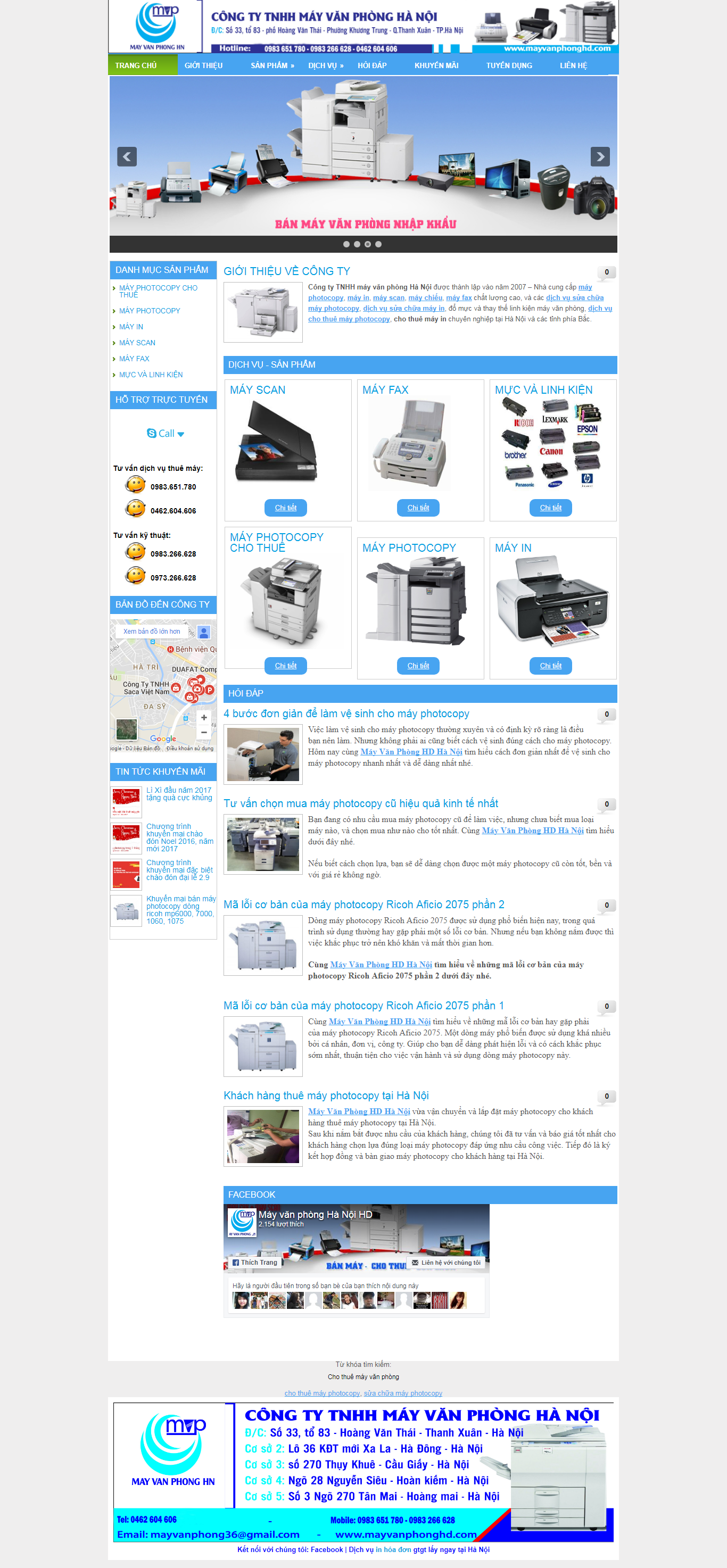 Thiết Kế Web Bán Máy In Máy PhoToCopy Hà Nội đẹp SEO nhanh hiệu quả