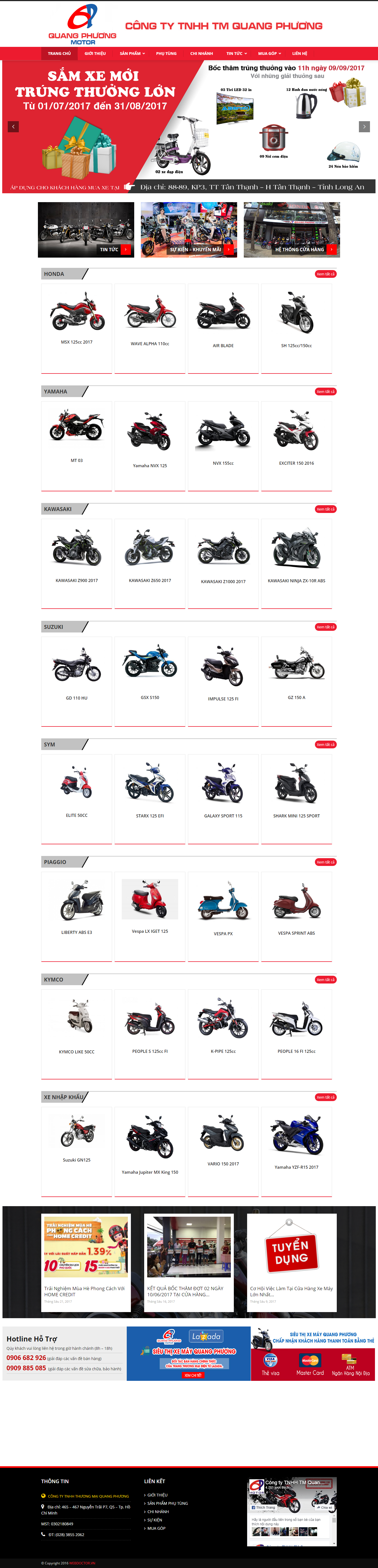 Thiết Kế Web Bán Xe Máy Quang Phương đẹp, chuyên nghiệp chuẩn SEO
