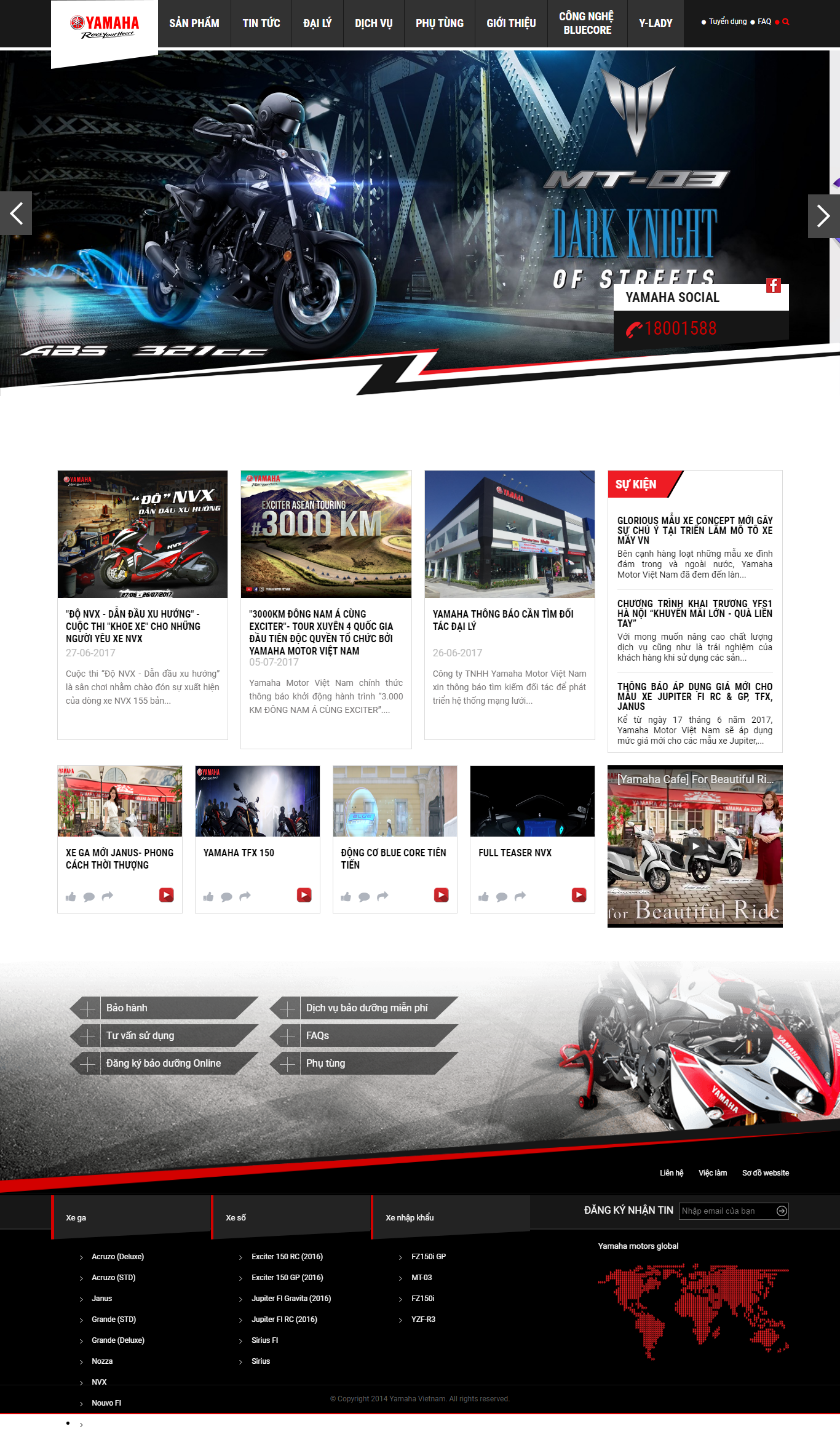 Thiết Kế Web Bán Xe Máy Yamaha đẹp, chuyên nghiệp chuẩn SEO