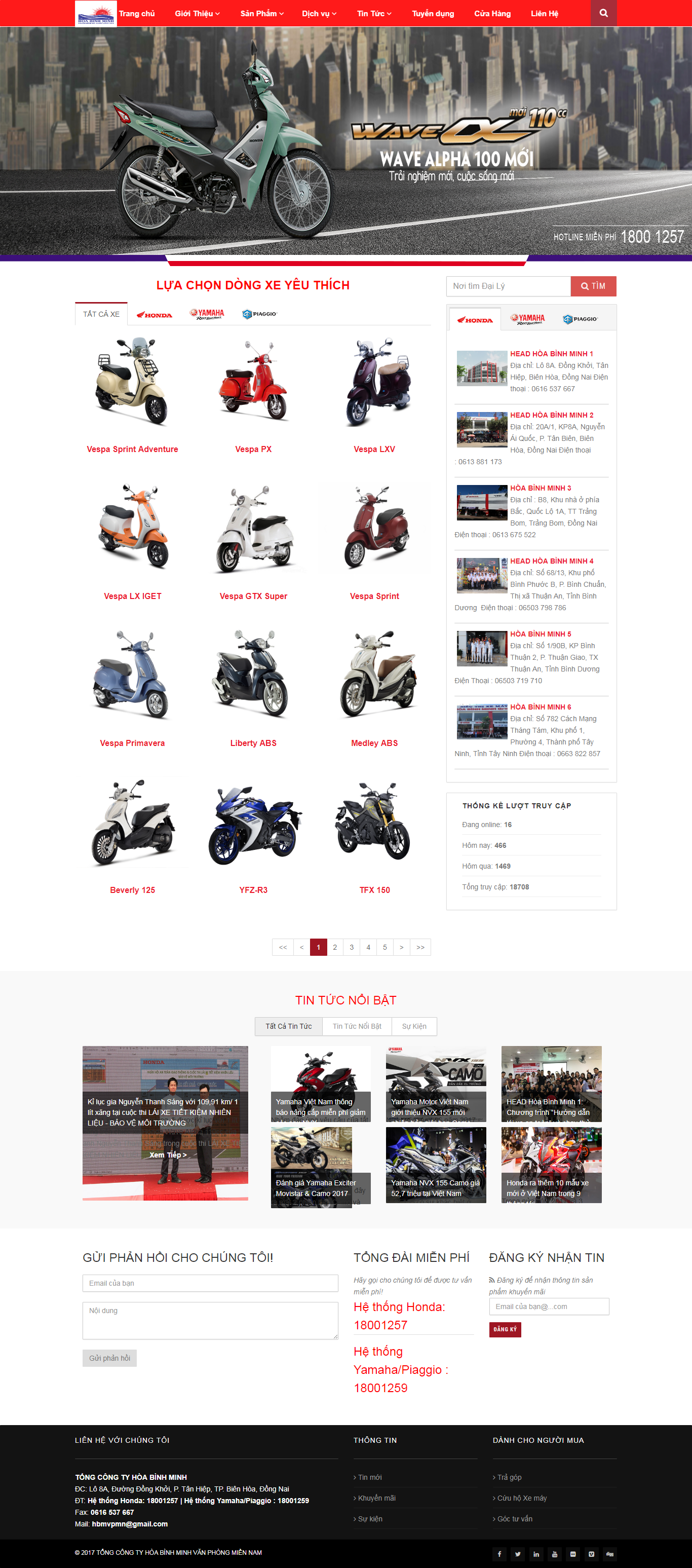 Thiết Kế Web Bán Xe Máy Hòa Bình Minh đẹp, chuyên nghiệp chuẩn SEO