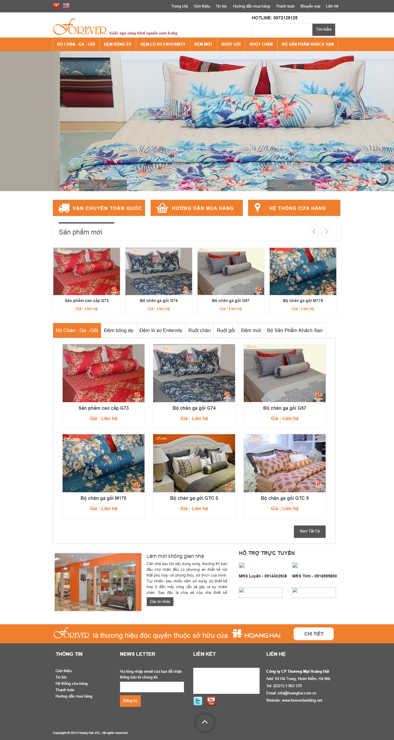 Thiết Kế Web Bán Chăn Ga Gối Đệm Forever Bedding đẹp SEO tốt