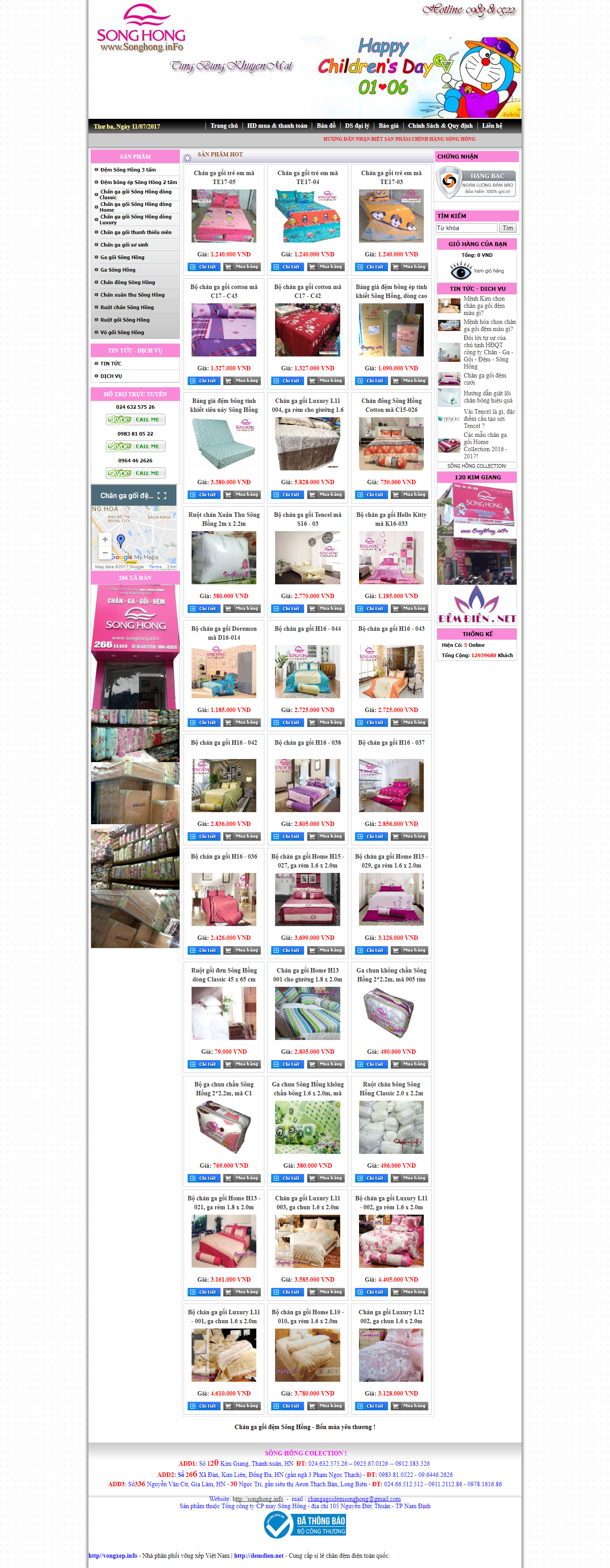 Thiết Kế Web Bán Chăn Ga Gối Đệm Sông Hồng Colection