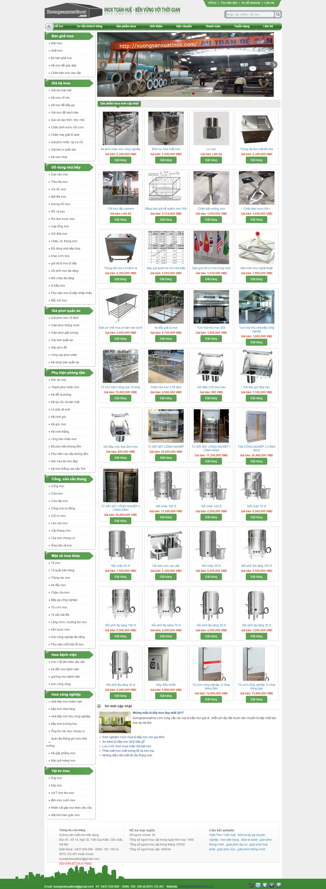 Thiết kế website đồ dùng Inox Xưởng sản xuất Inox