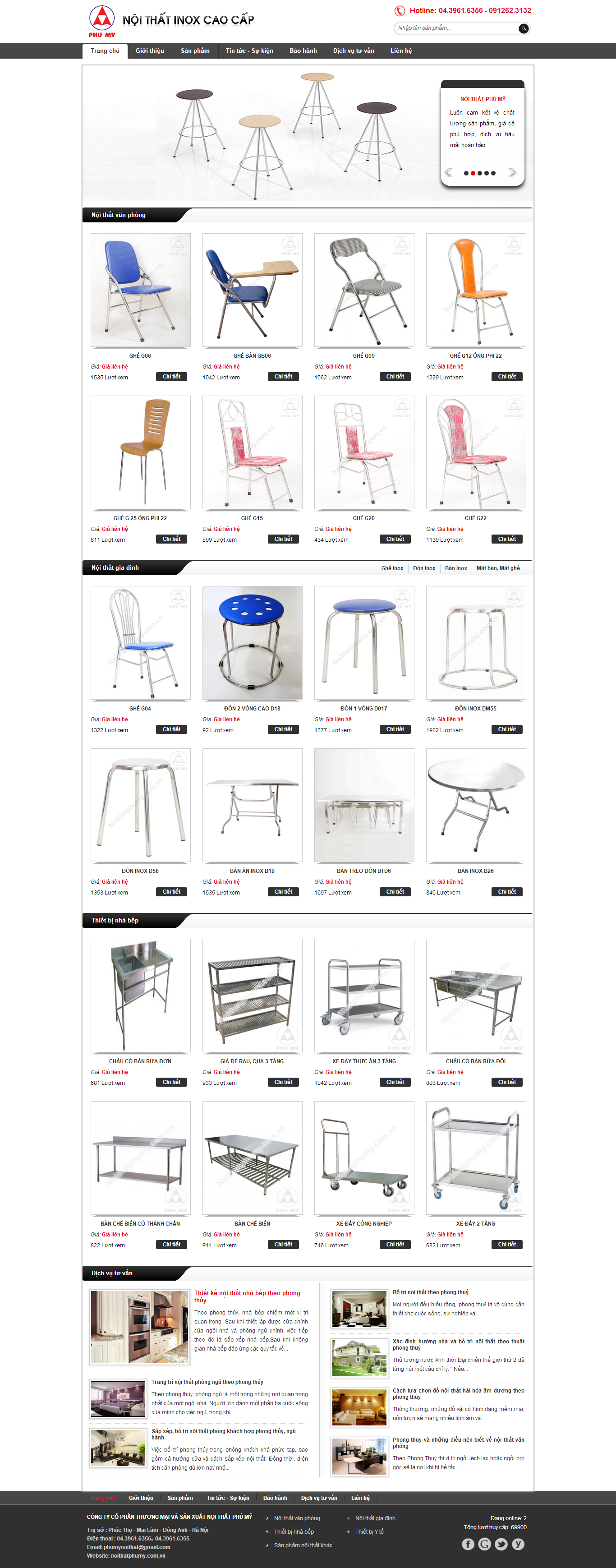 Thiết kế website đồ dùng Inox Phú Mỹ đẹp, chuyên nghiệp chuẩn SEO
