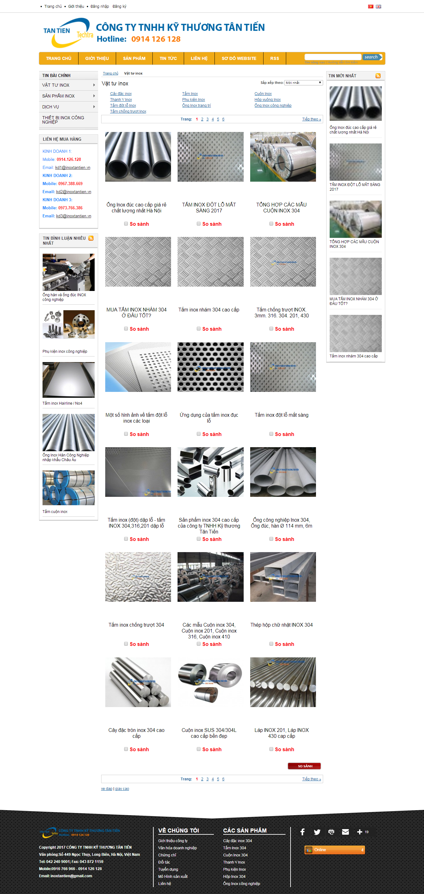 Thiết kế website đồ dùng Inox Tân Tiến đẹp, chuyên nghiệp chuẩn SEO