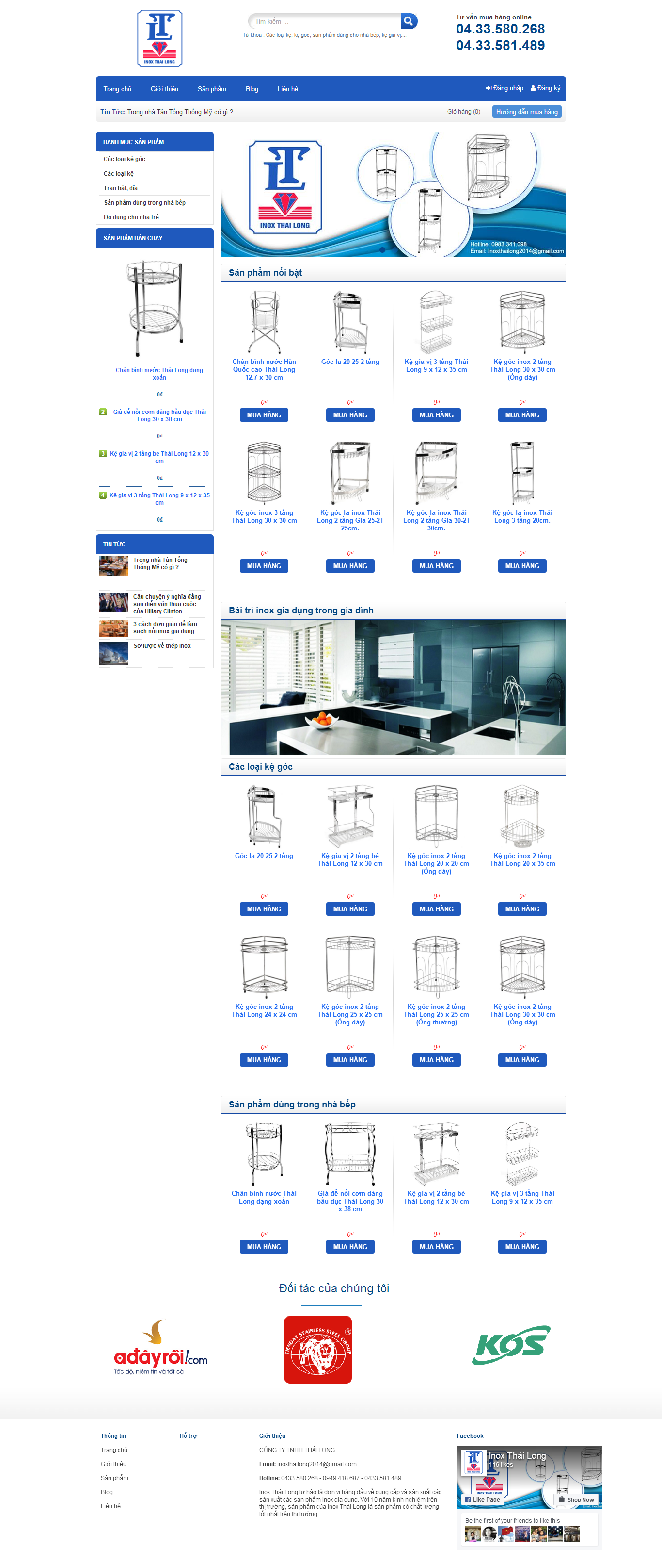 Thiết kế website đồ dùng Inox Thái Long đẹp, chuyên nghiệp chuẩn SEO