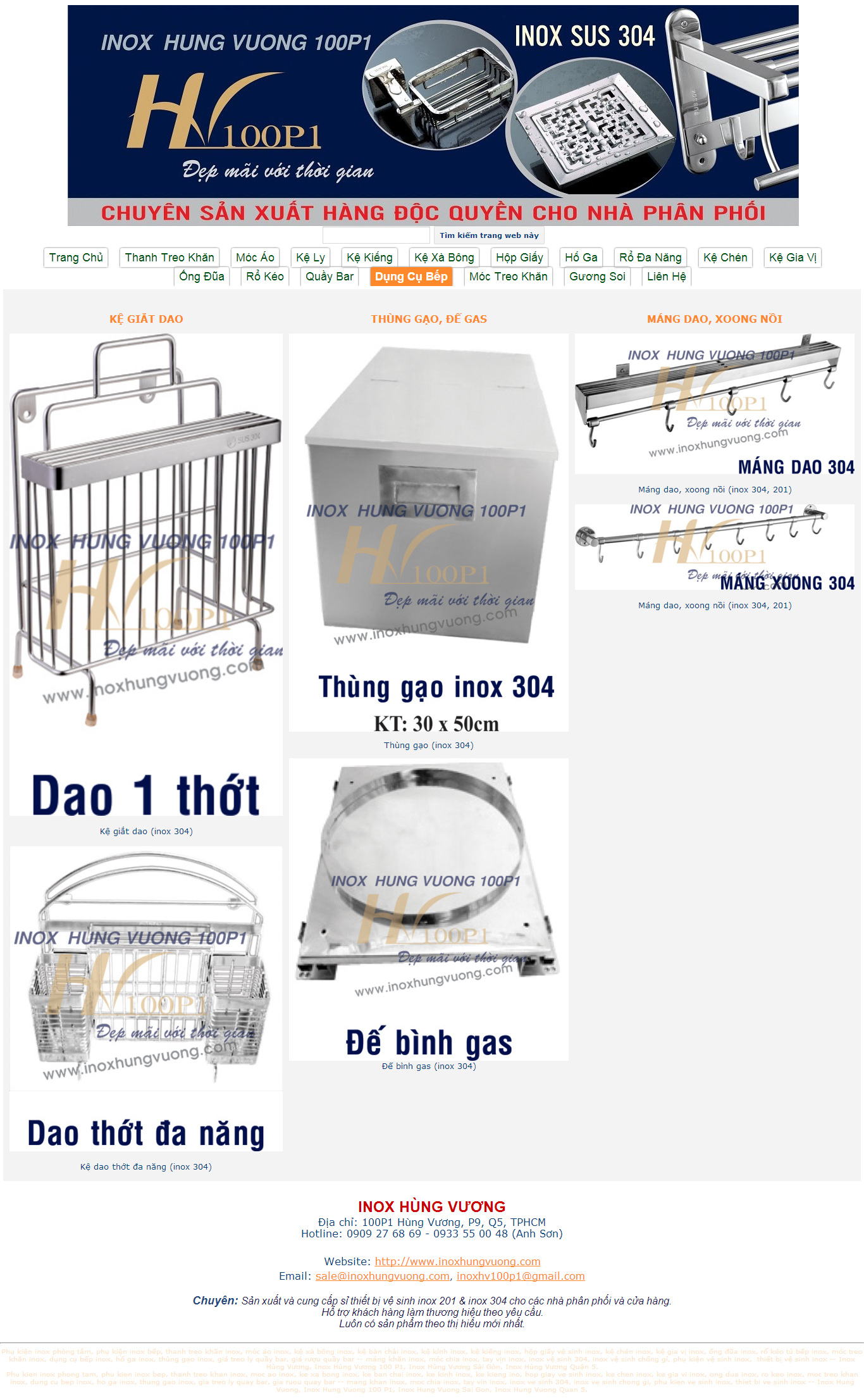 Thiết kế website đồ dùng Inox Hùng Vương đẹp SEO nhanh hiệu quả