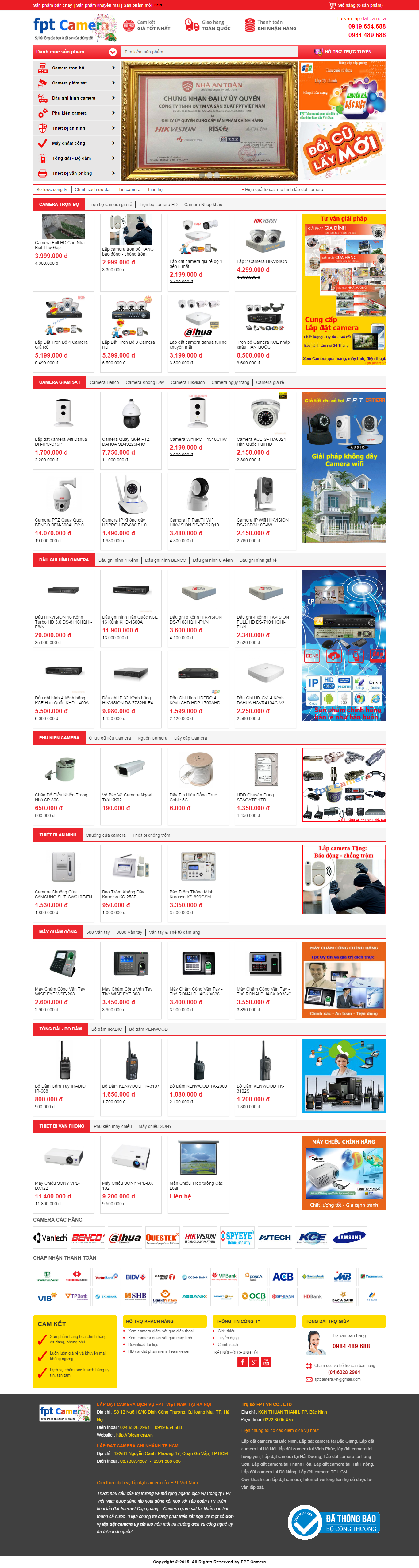 Thiết kế website camera quan sát của FPT Camera đẹp SEO nhanh hiệu quả