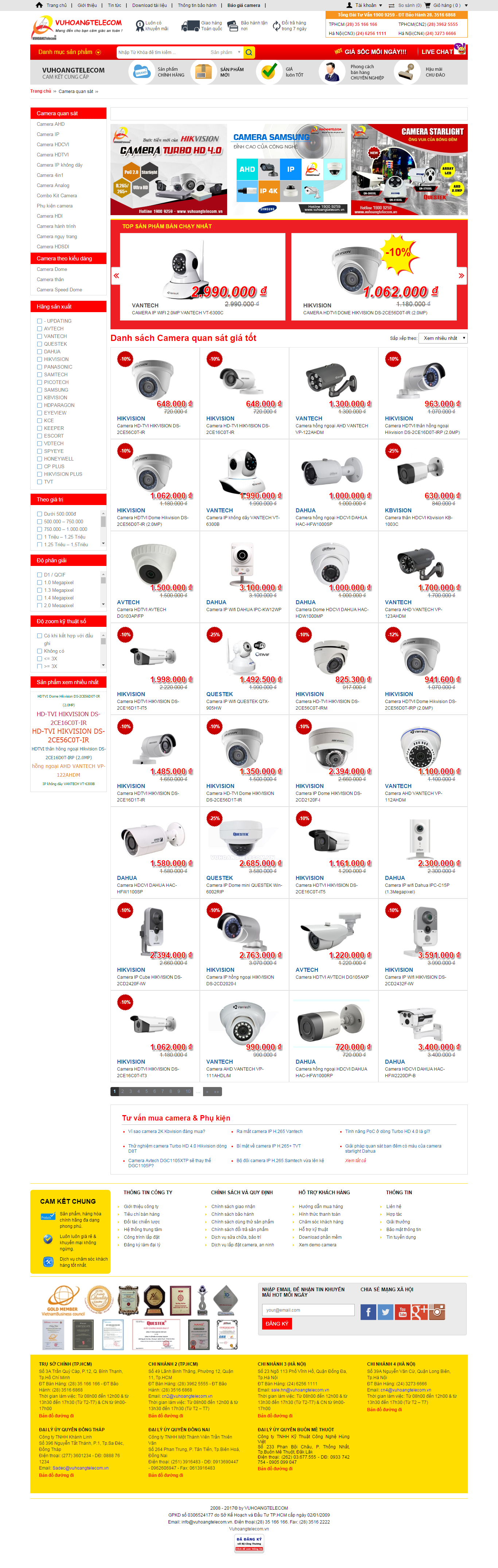 Thiết kế website camera quan sát của Vũ Hoàng Telecom