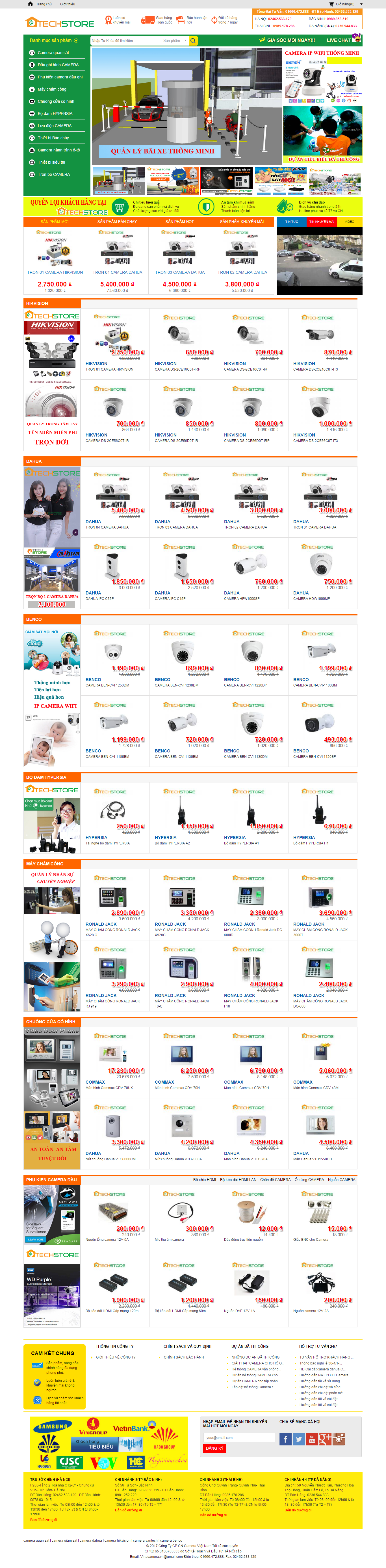 Thiết kế website camera quan sát của Tech Store đẹp SEO nhanh hiệu quả