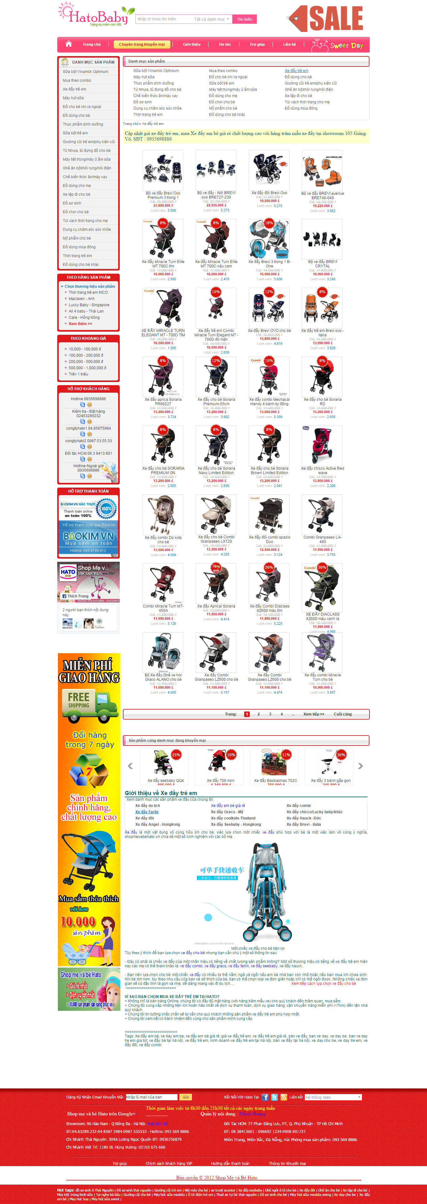 Thiết kế website xe đẩy cho bé của Hato Baby đẹp SEO nhanh hiệu quả