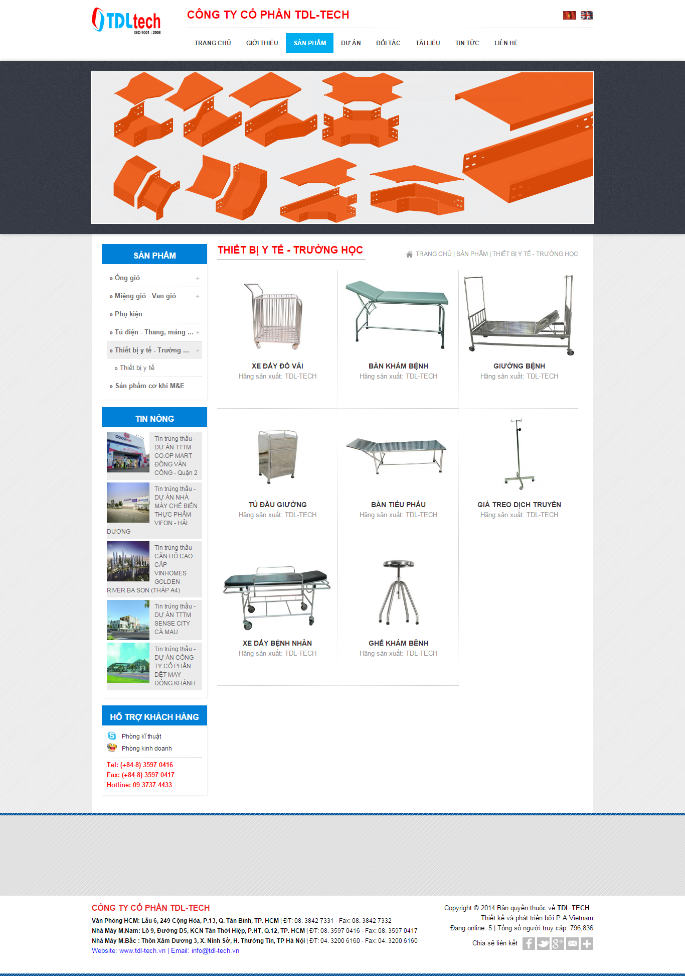 Thiết kế website thiết bị y tế - dụng cụ y tế, y tế trường học