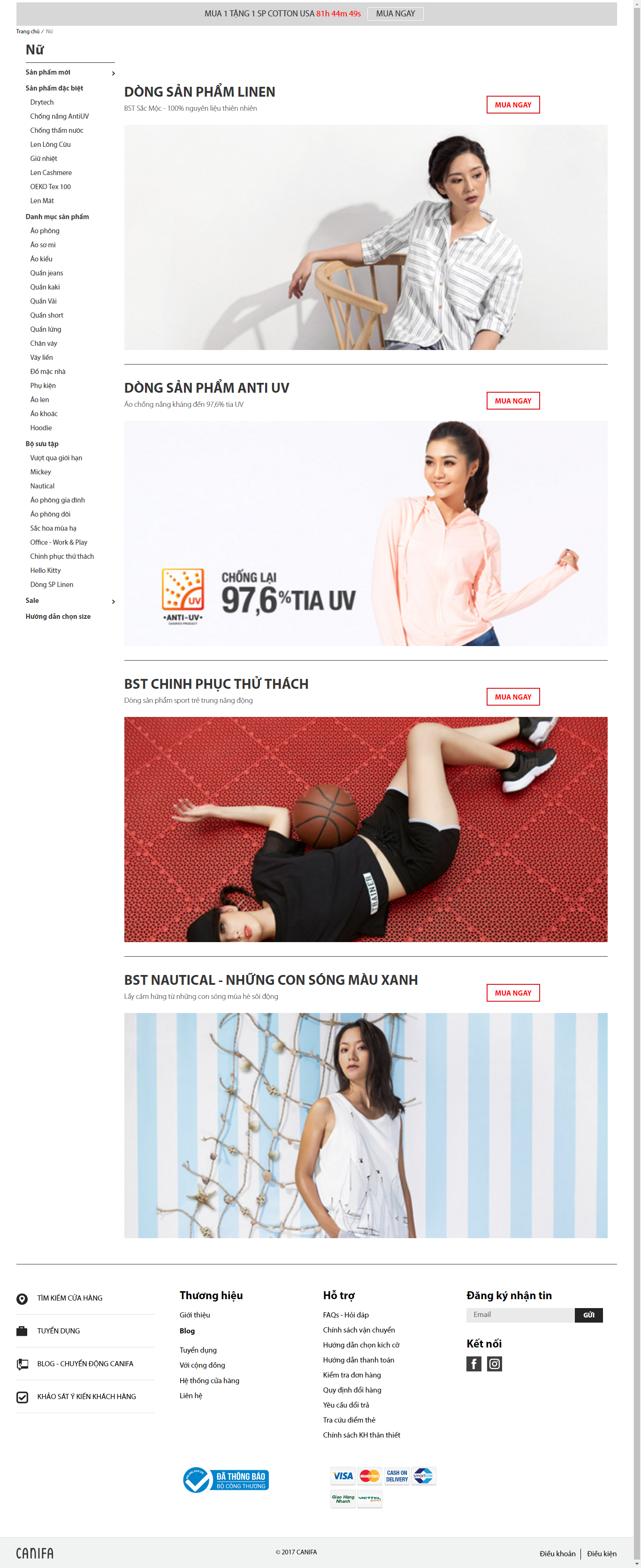 Thiết kế website bán quần áo thời trang, quần áo chống nắng