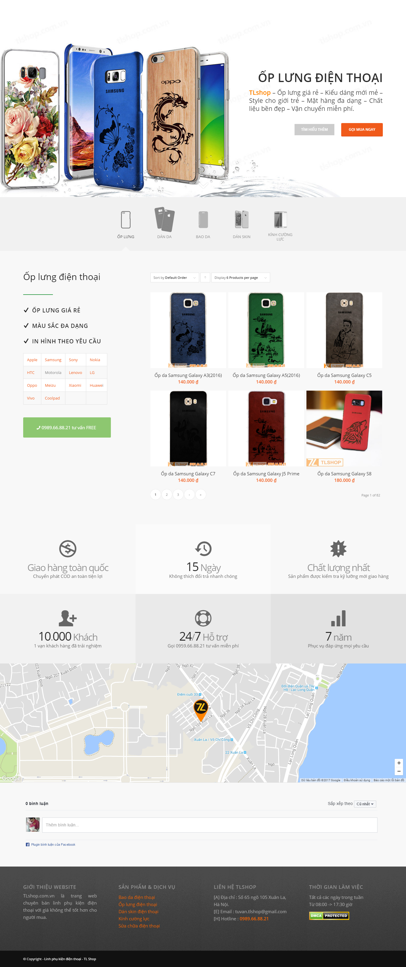 Thiết kế website phụ kiện điện thoại chính hãng, ốp lưng với nhiều mẫu mã đẹp