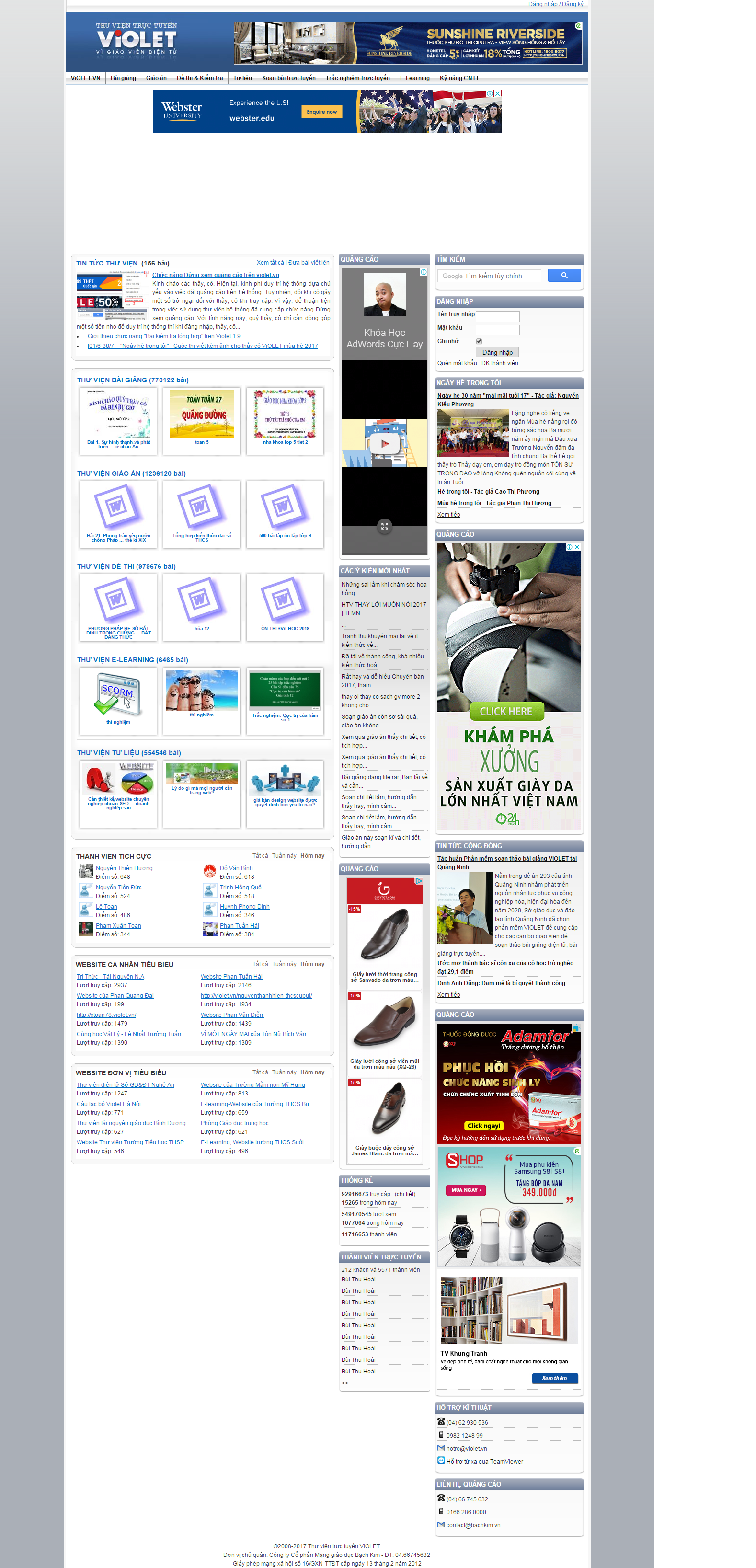 Thiết kế website diễn đàn giáo dục, dạy học, giảng dạy trực tuyến