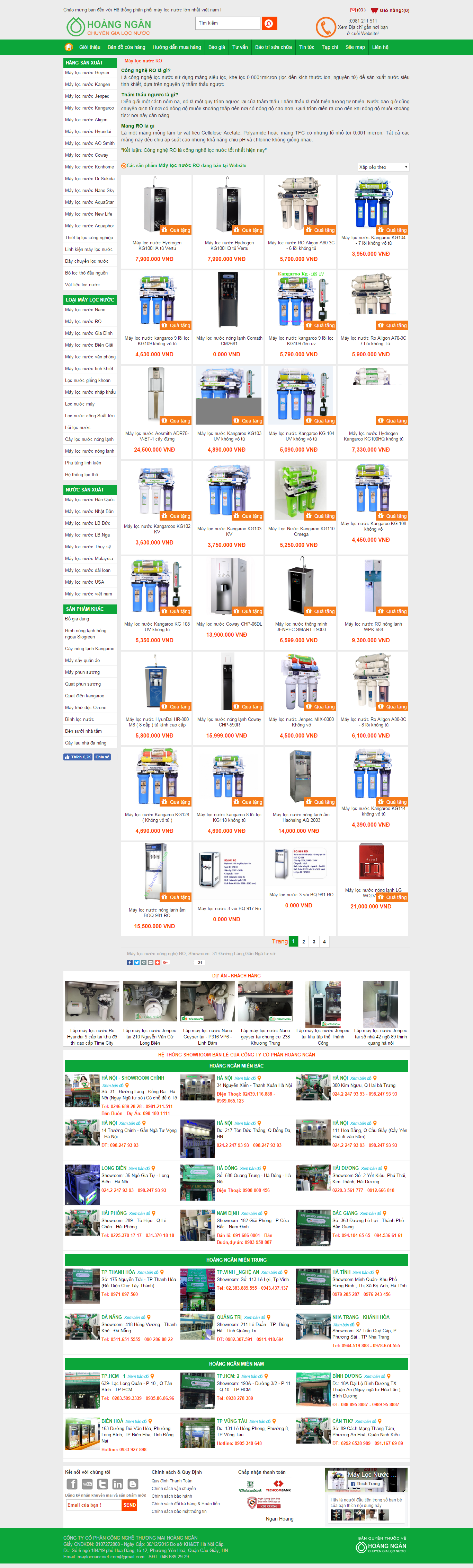 Thiết kế website máy lọc nước RO Hoàng Ngân đẹp SEO tốt