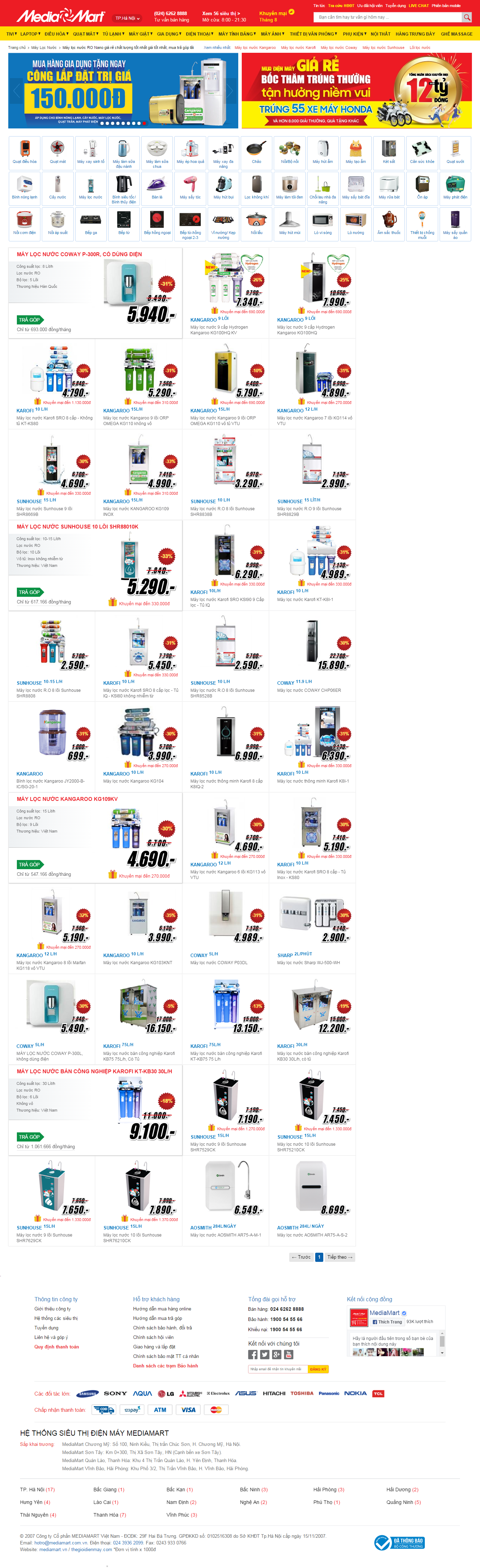 Thiết kế website máy lọc nước RO tại MediaMart đẹp SEO tốt