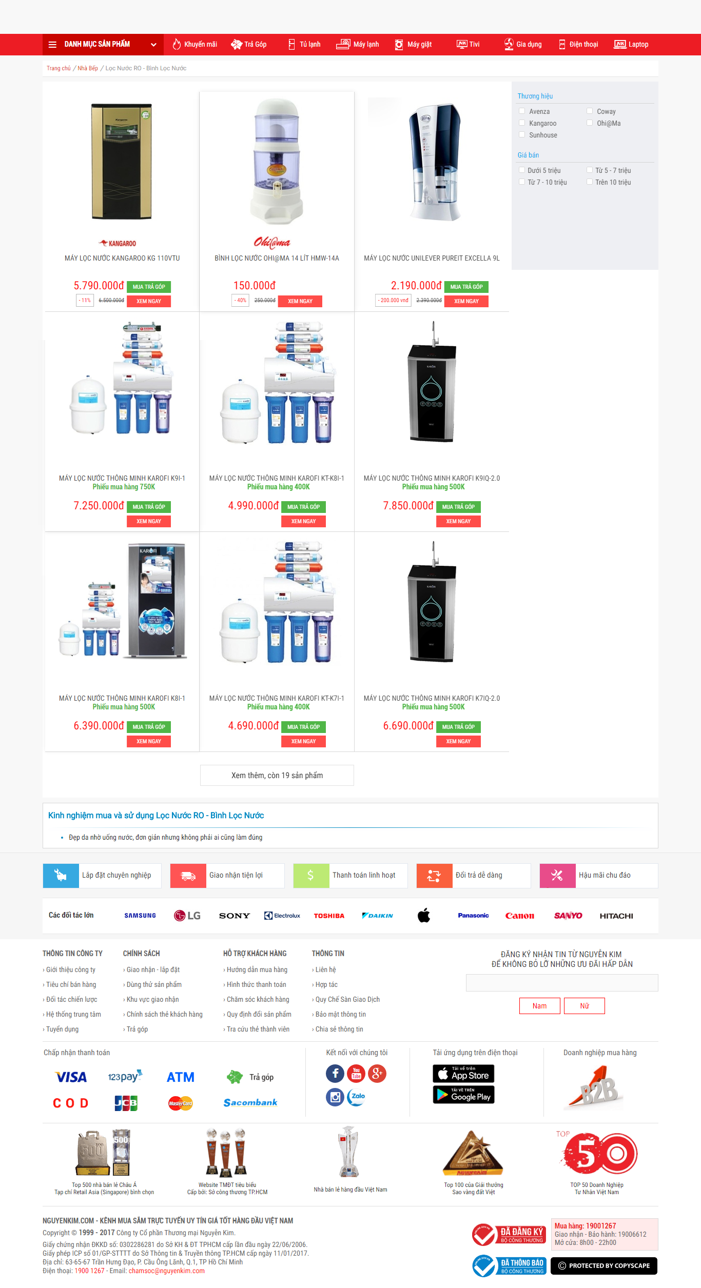 Thiết kế website máy lọc nước RO tại Nguyễn Kim