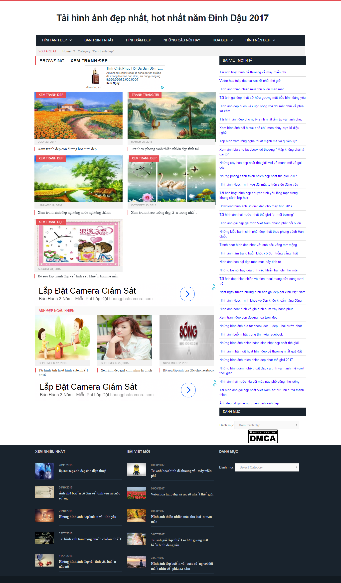 Thiết kế website bán tranh ảnh, tranh nghệ thuật, tranh trang trí