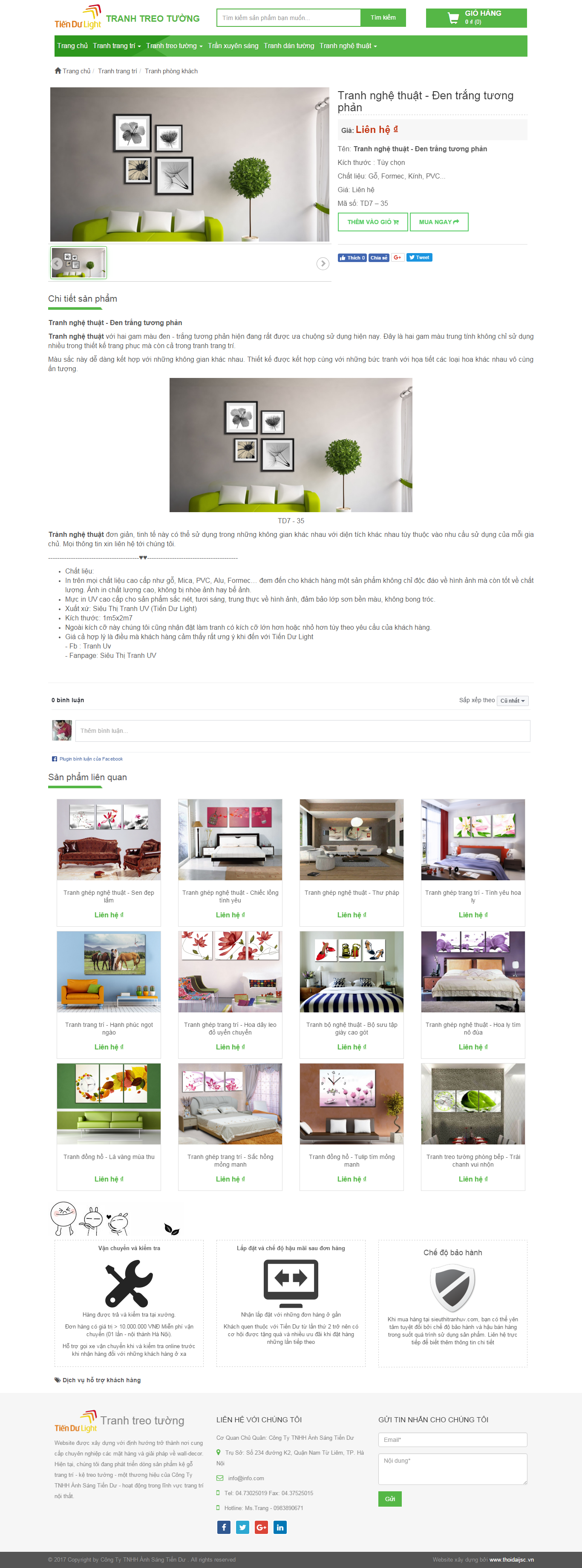 Thiết kế website bán tranh, tranh nghệ thuật, tranh trang trí, tranh treo tường