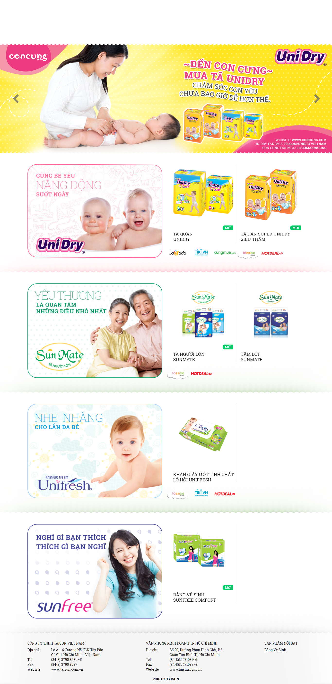 Thiết kế website bỉm và tã giấy cho trẻ em , tã cho người lớn
