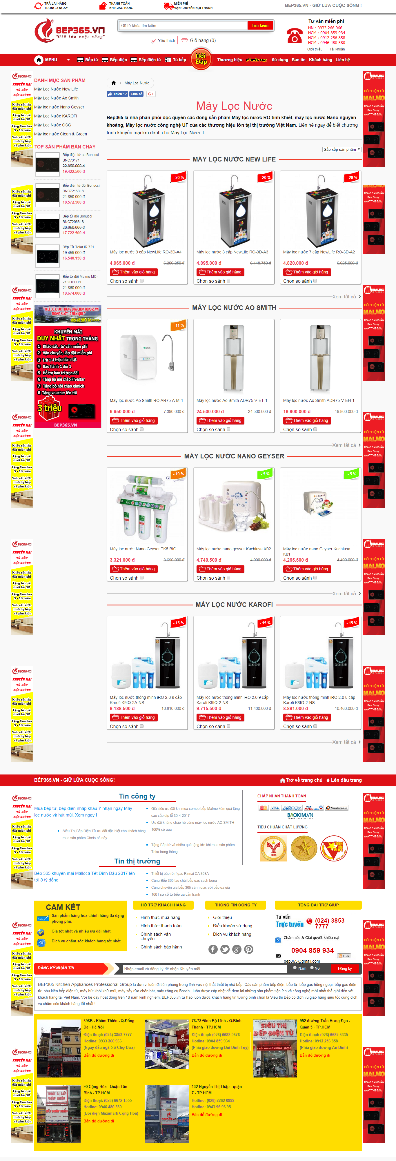 Web Máy Lọc Nước RO Bếp 365 đẹp, chuyên nghiệp chuẩn SEO