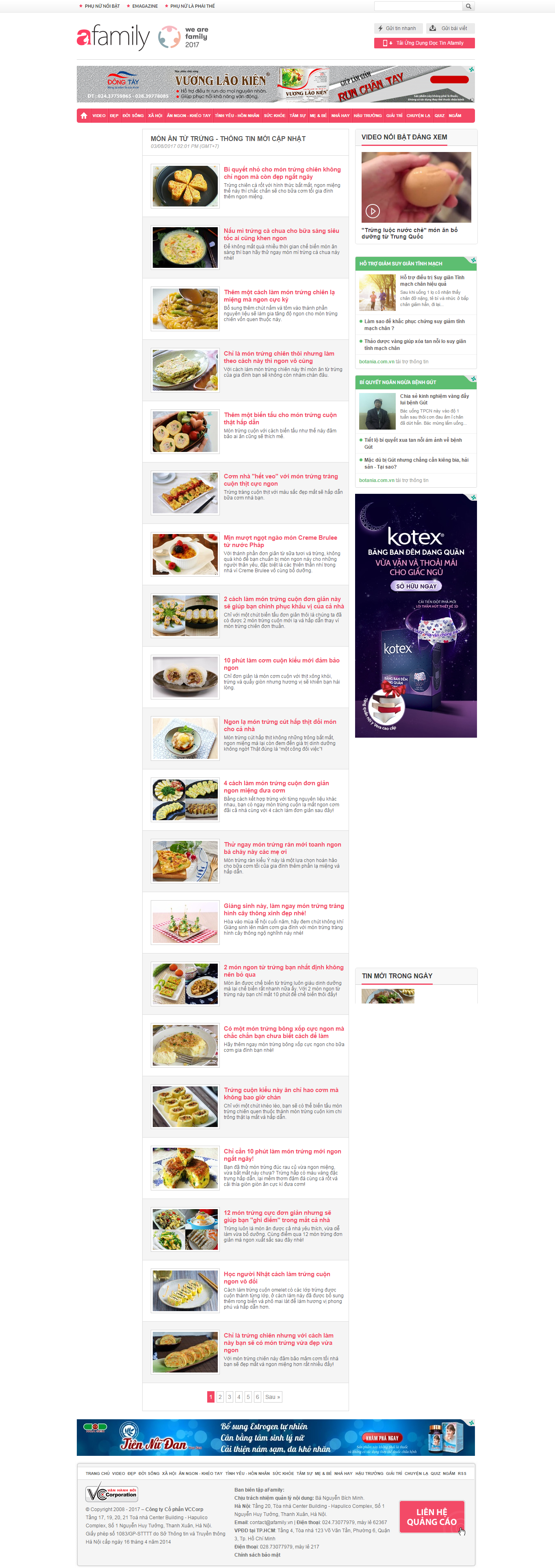 Thiết kế website dạy nấu ăn, chế biến các món ngon, lạ mắt từ trứng