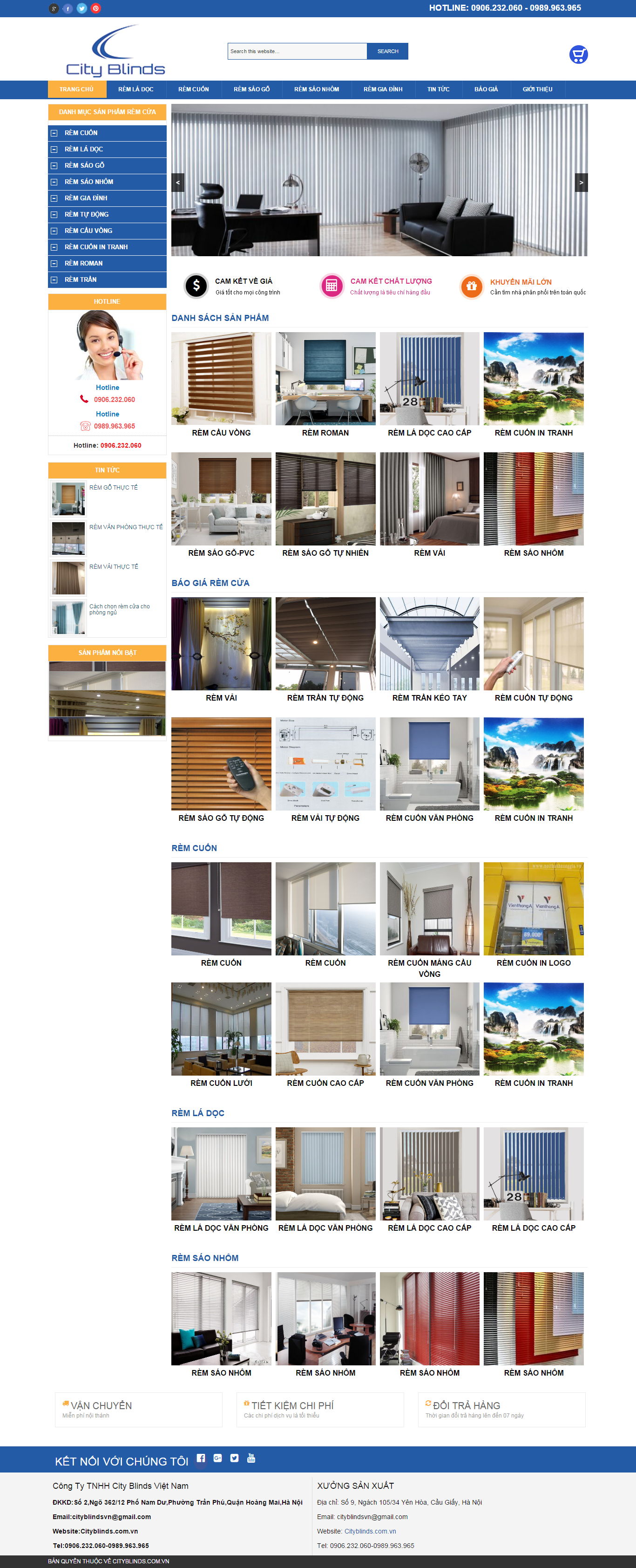 Thiết kế website mành - rèm cửa, rèm cuốn với nhiều mẫu mã, chất liệu, màu sắc đẹp mắt