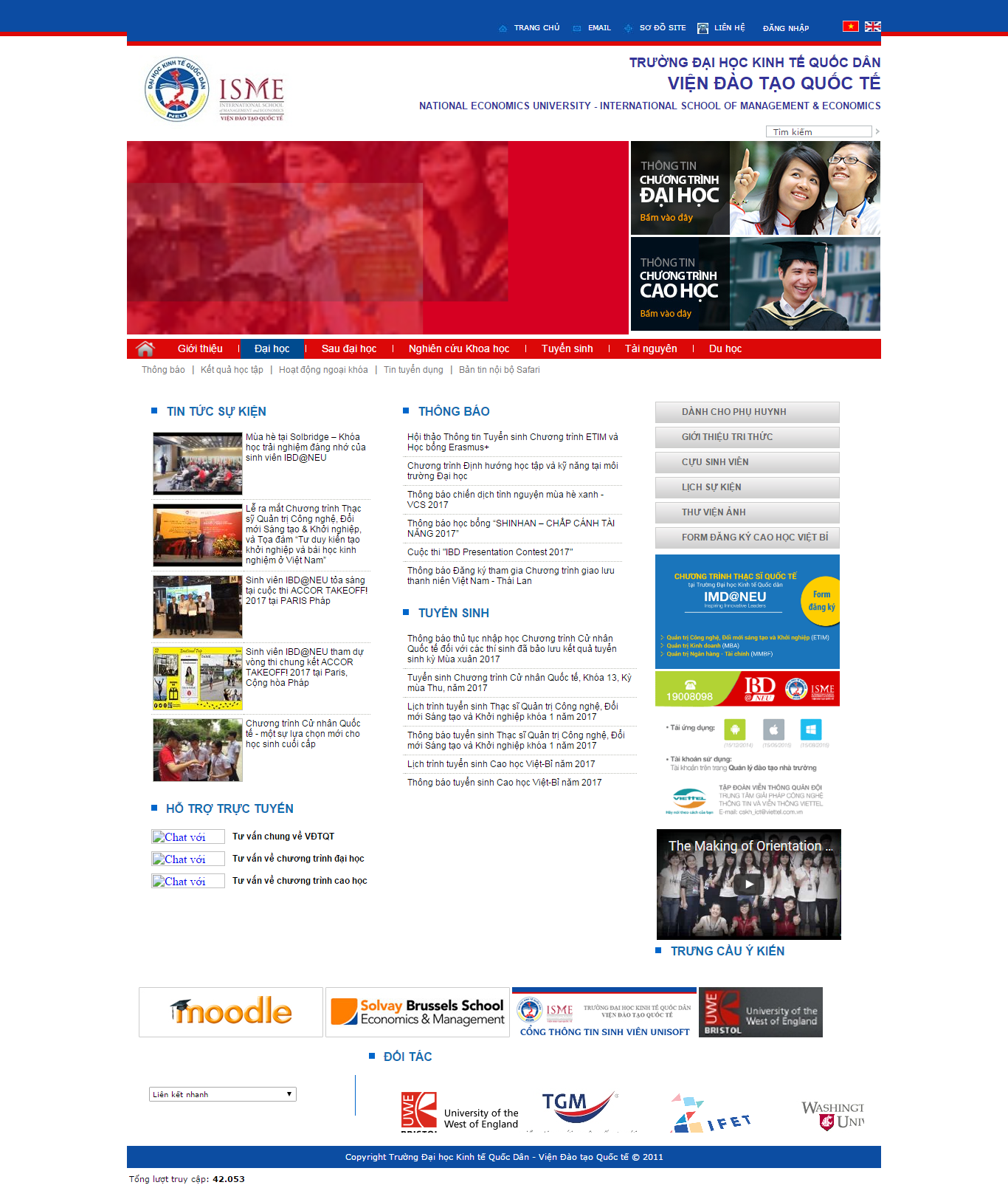 Thiết kế website tuyển sinh của trường Đại Học Kinh Tế Quốc Dân