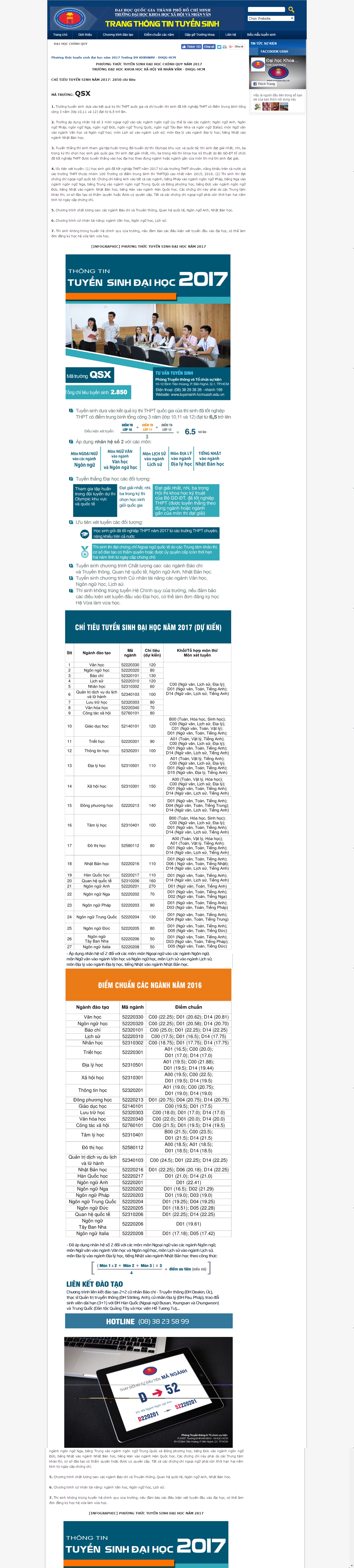 Thiết kế website tuyển sinh, thông tin tuyển sinh của trường Đại học TP.HCM