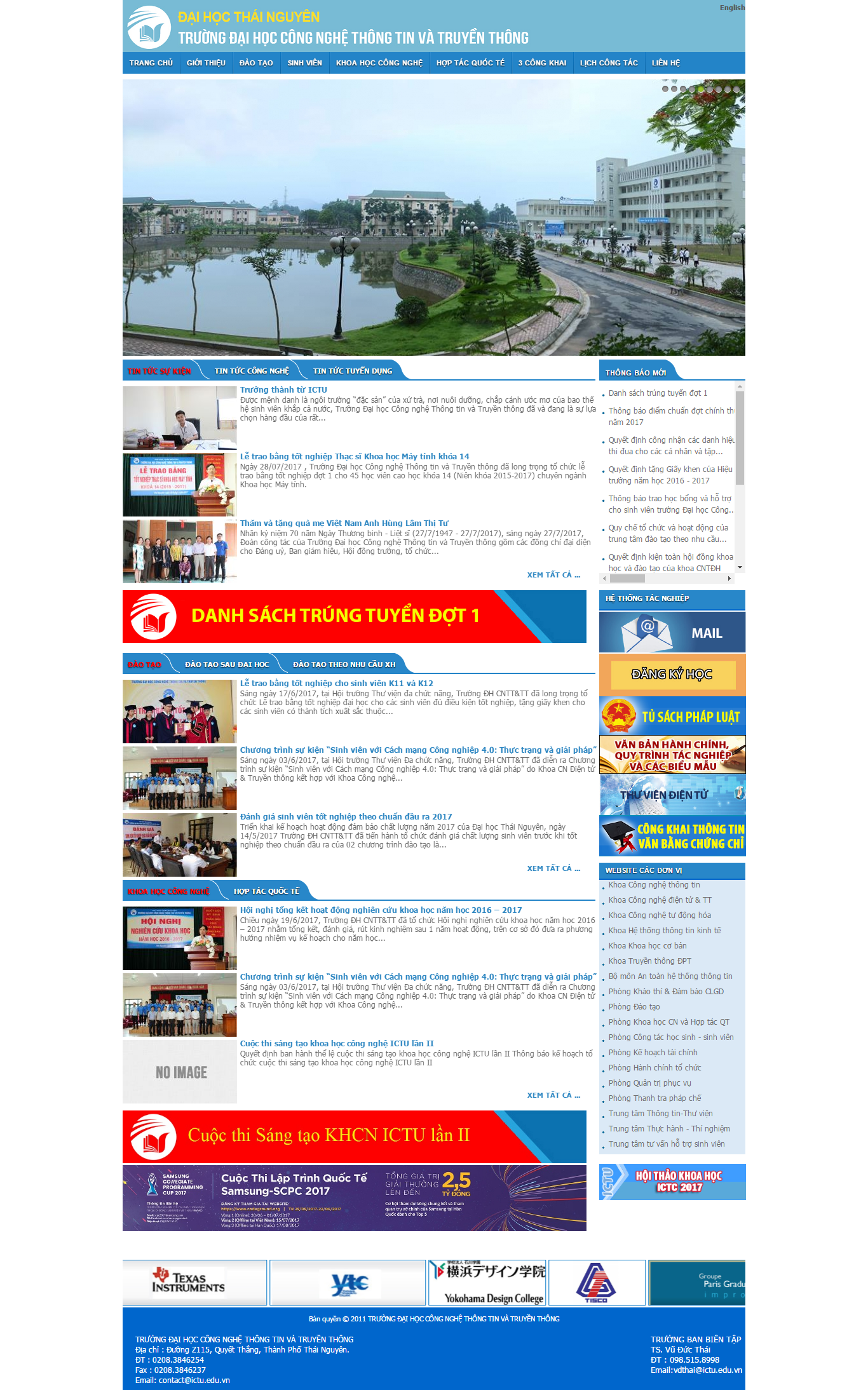 Thiết kế website tuyển sinh của Trường Đại Học CNTT và TT Thái Nguyên