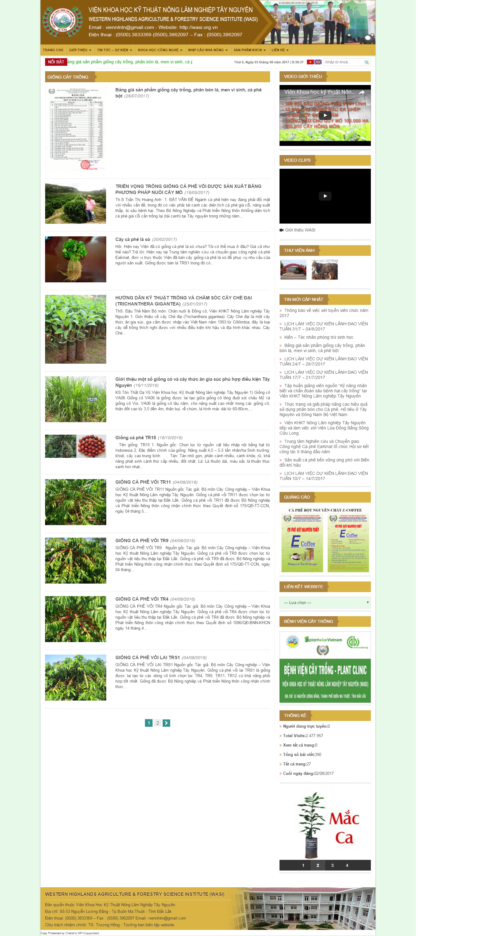 Thiết kế website giống cây trồng với nhiều loại cây, rau củ mới năng suất cao