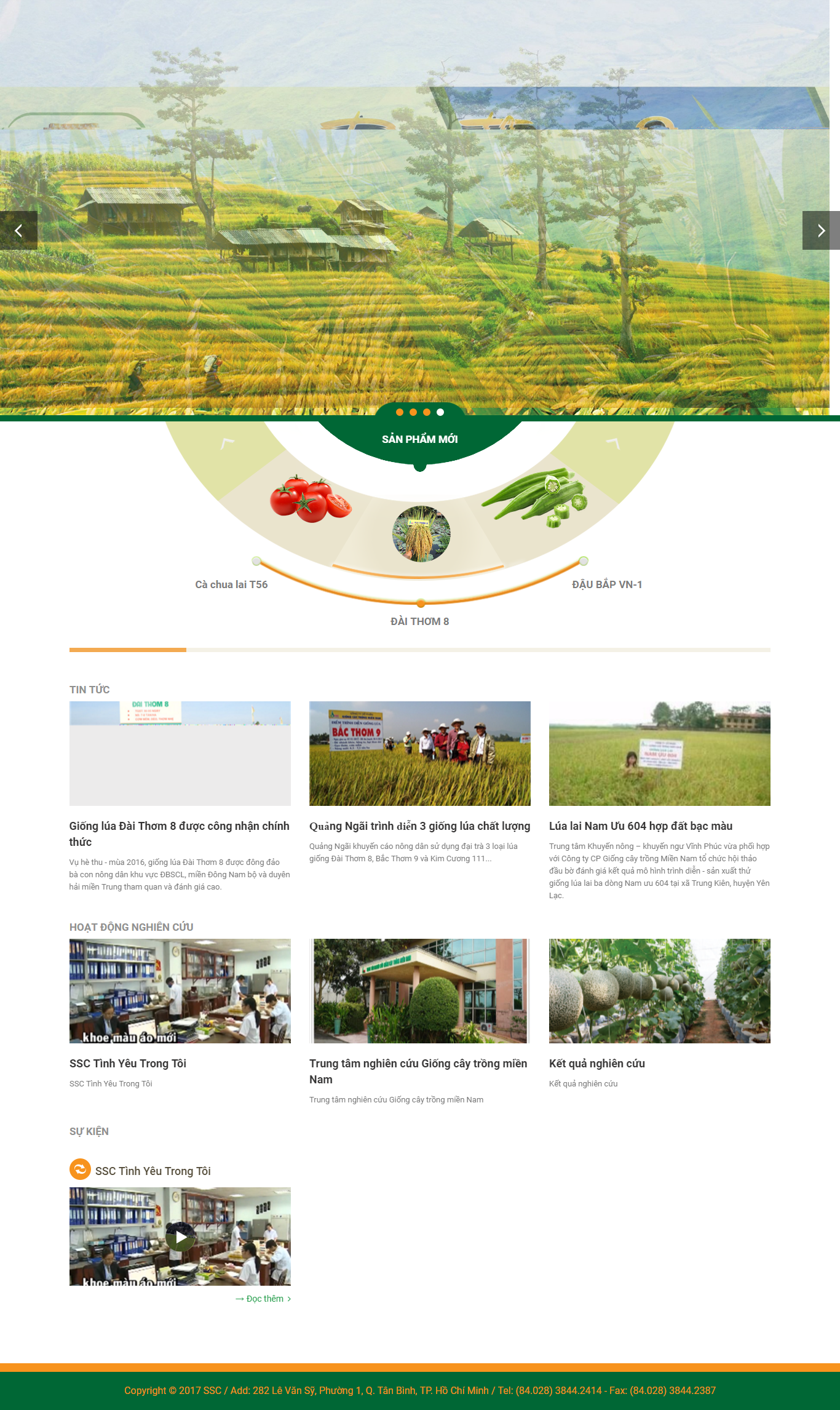 Thiết kế website giống cây trồng, sản phẩm cây trồng năng suất cao