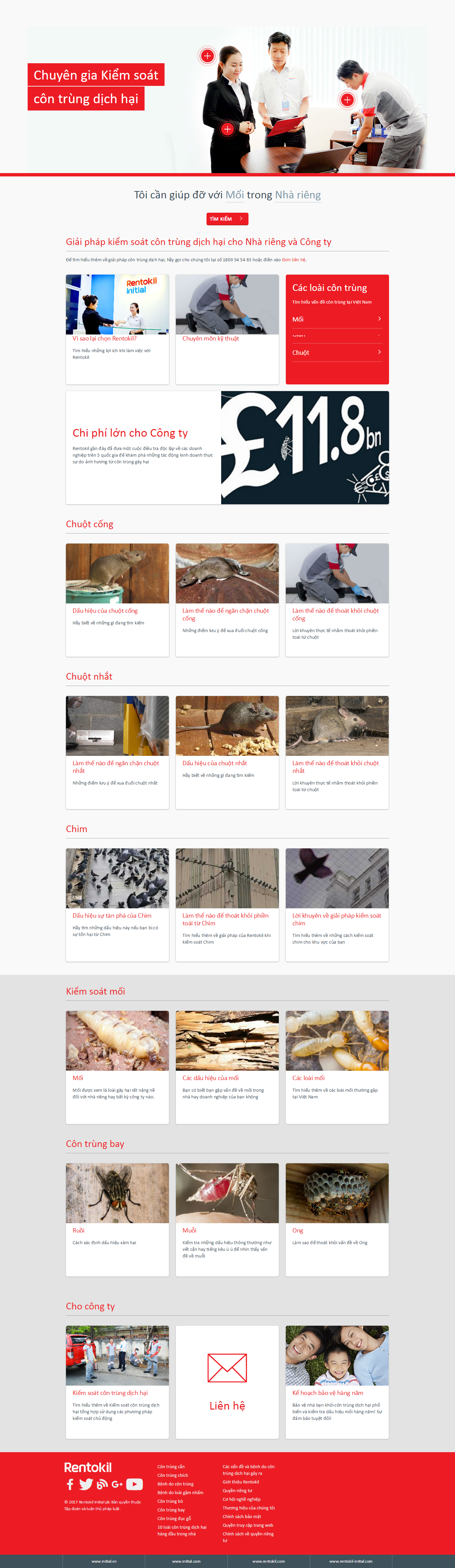 Thiết kế website dịch vụ diệt côn trùng, chuột, mối Rentokil
