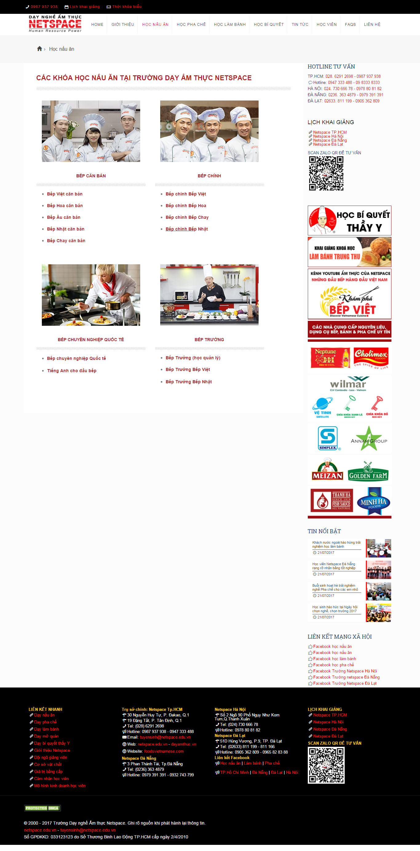 Thiết kế website dạy nấu ăn, với nhiều đầu bếp chuyên nghiệp