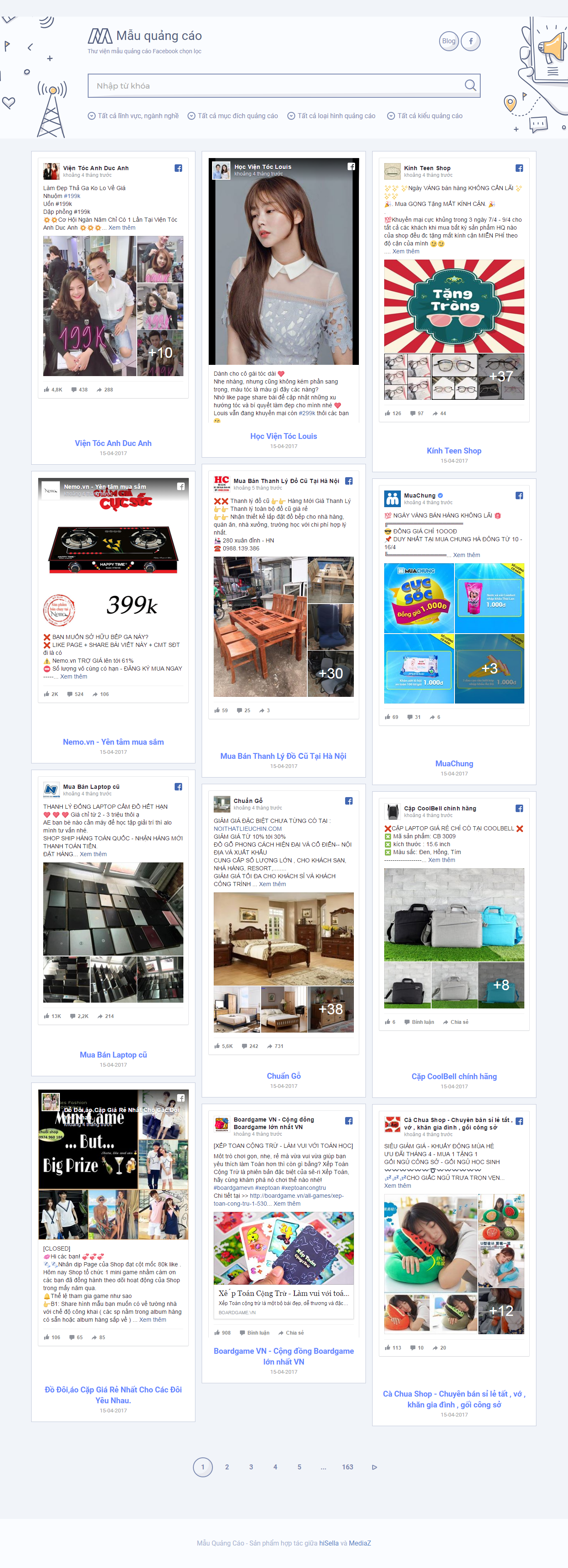 Thiết kế website quảng cáo facebook, mẫu quảng cáo facebook
