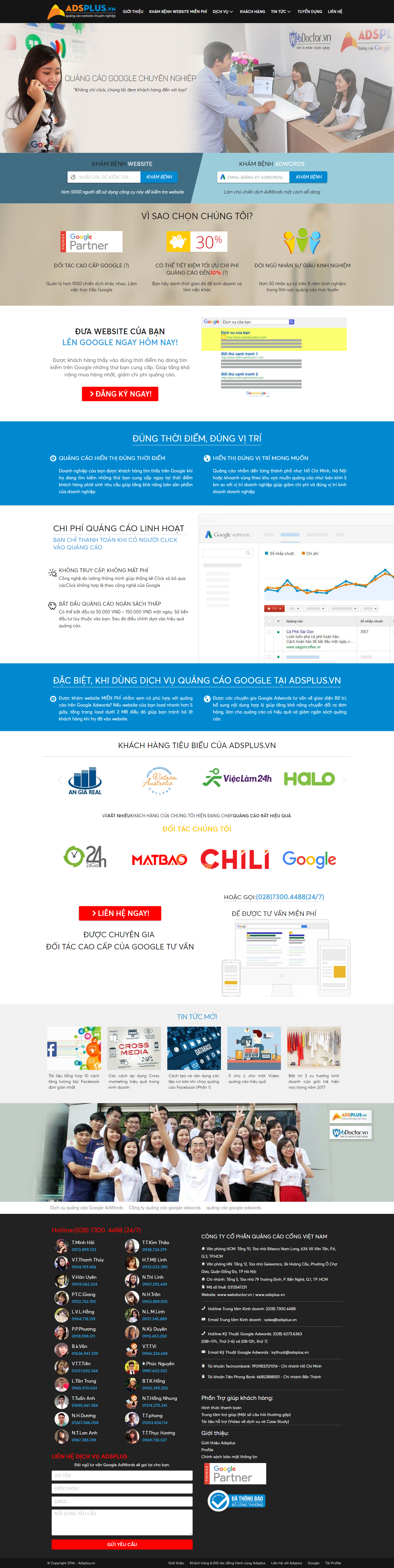 Thiết kế website quảng cáo google adwords chuyên nghiệp của Adsplus