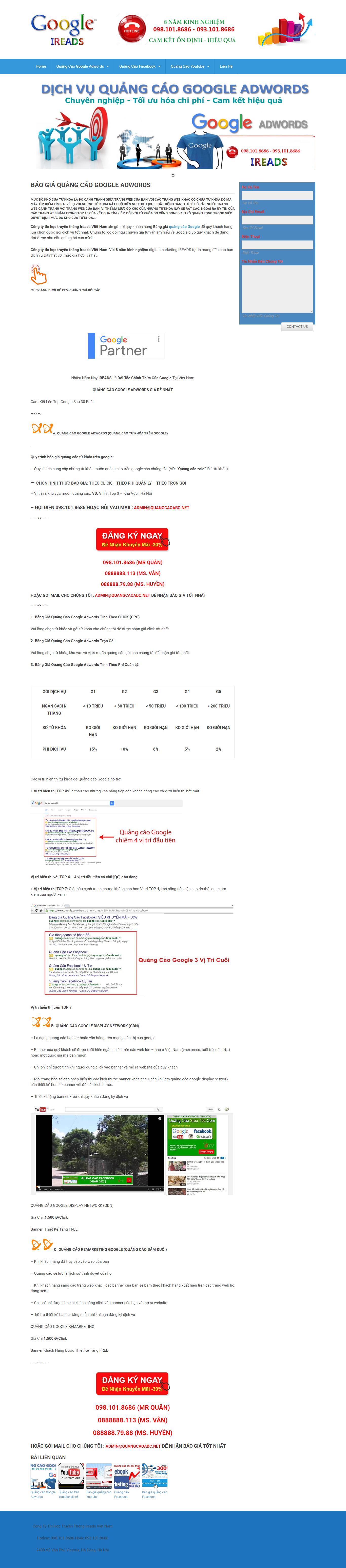 Thiết kế website quảng cáo google adwords đẹp, chuyên nghiệp chuẩn SEO