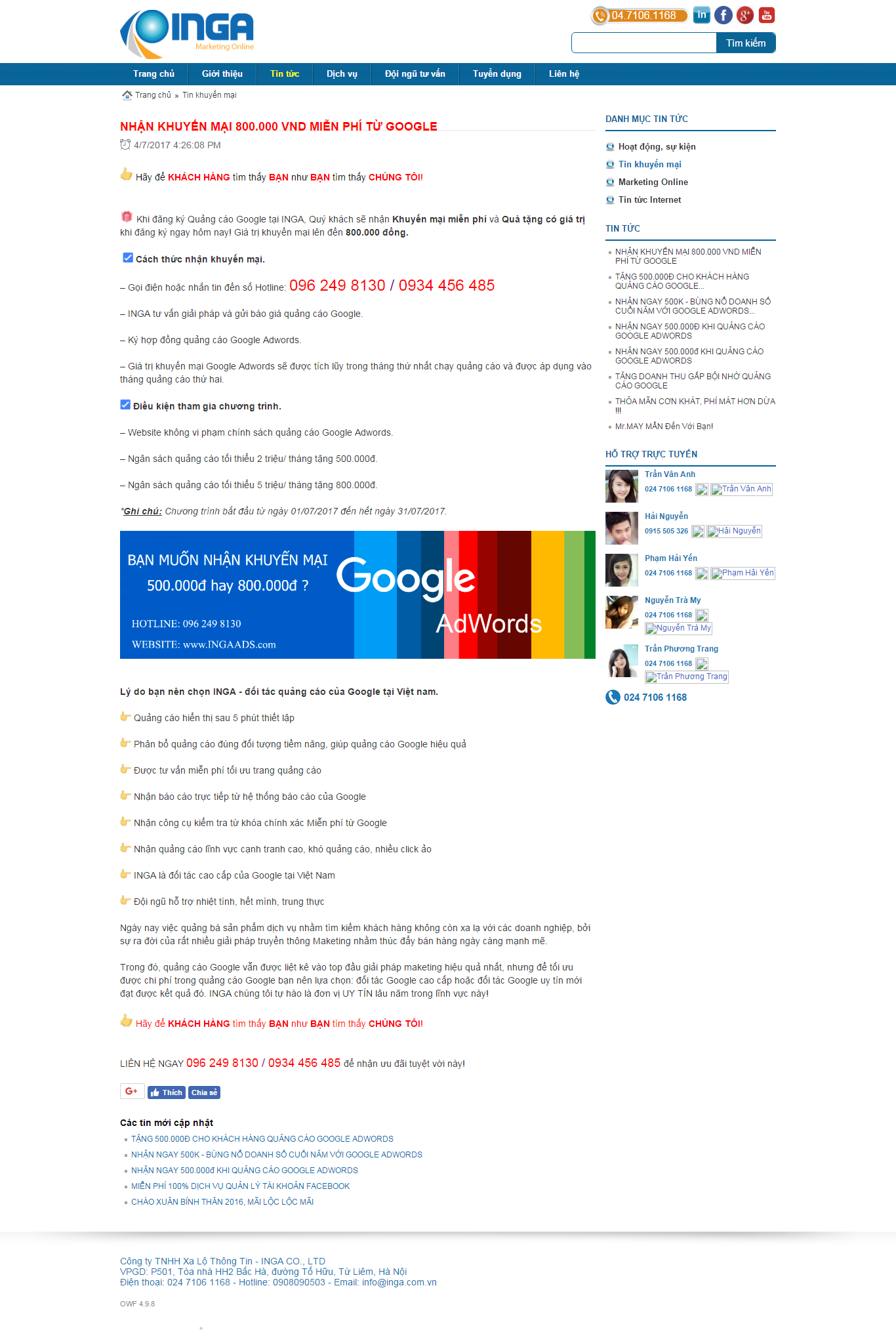 Thiết kế website quảng cáo google adwords đẹp, chuyên nghiệp chuẩn SEO