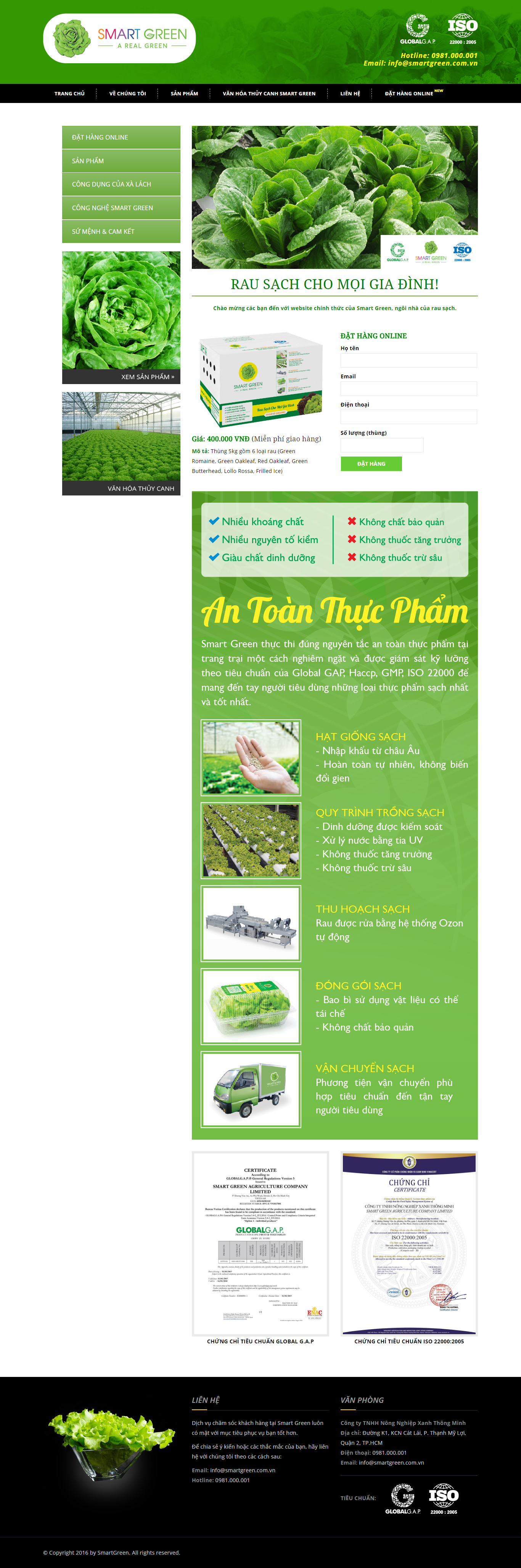 Thiết kế website thực phẩm, rau sạch cho mọi gia đình
