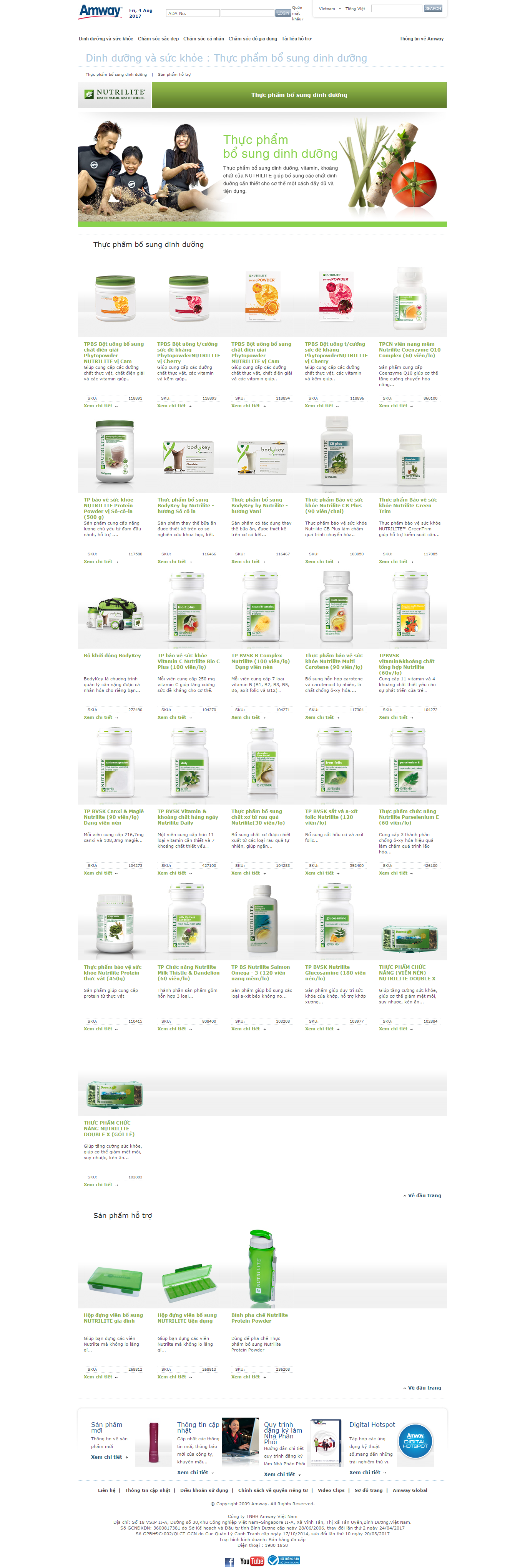 Thiết kế website thực phẩm bổ sung dinh dưỡng Amway