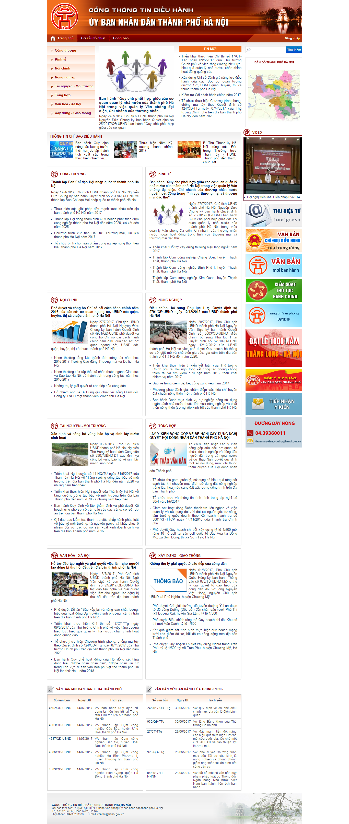 Thiết kế website cổng thông tin Ủy Ban Nhân Dân Hà Nội