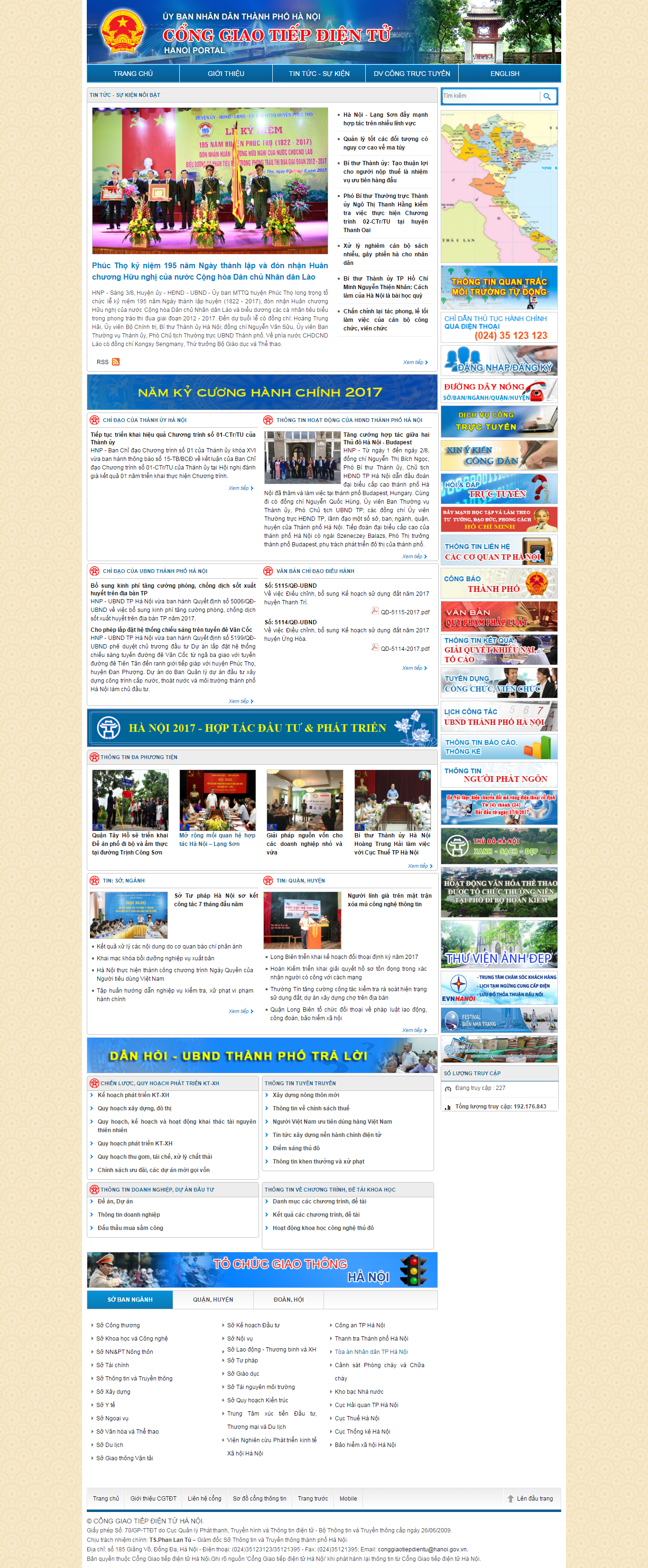 Thiết kế website cổng thông tin, cổng giao tiếp TP. Hà Nội
